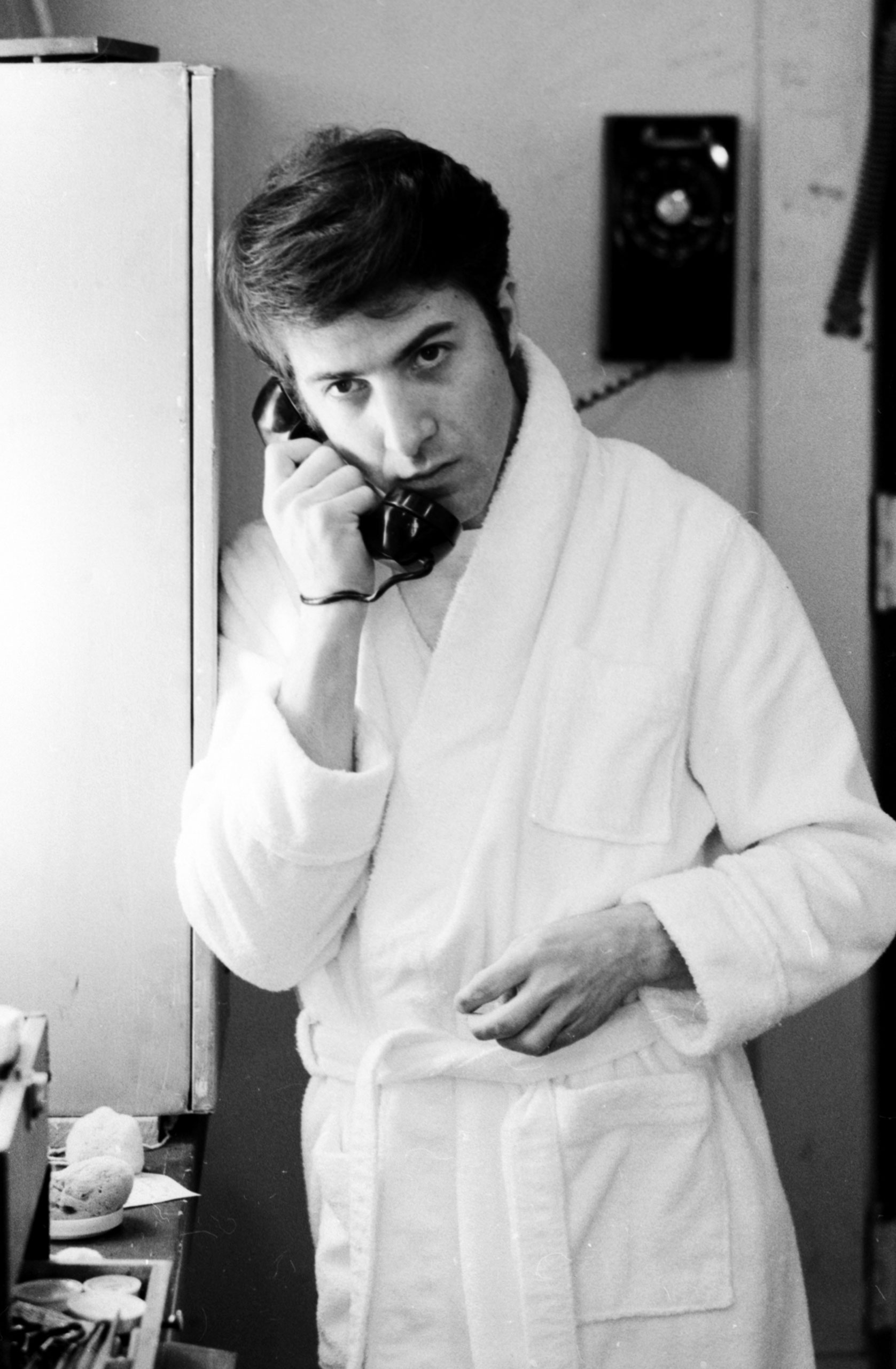Dustin Hoffman on the phone, 1969.