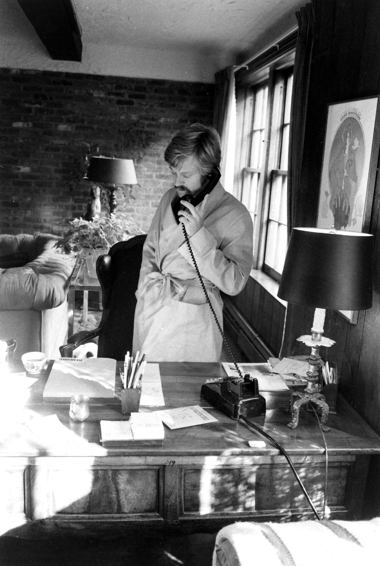 Robert Redford on the phone, 1971.