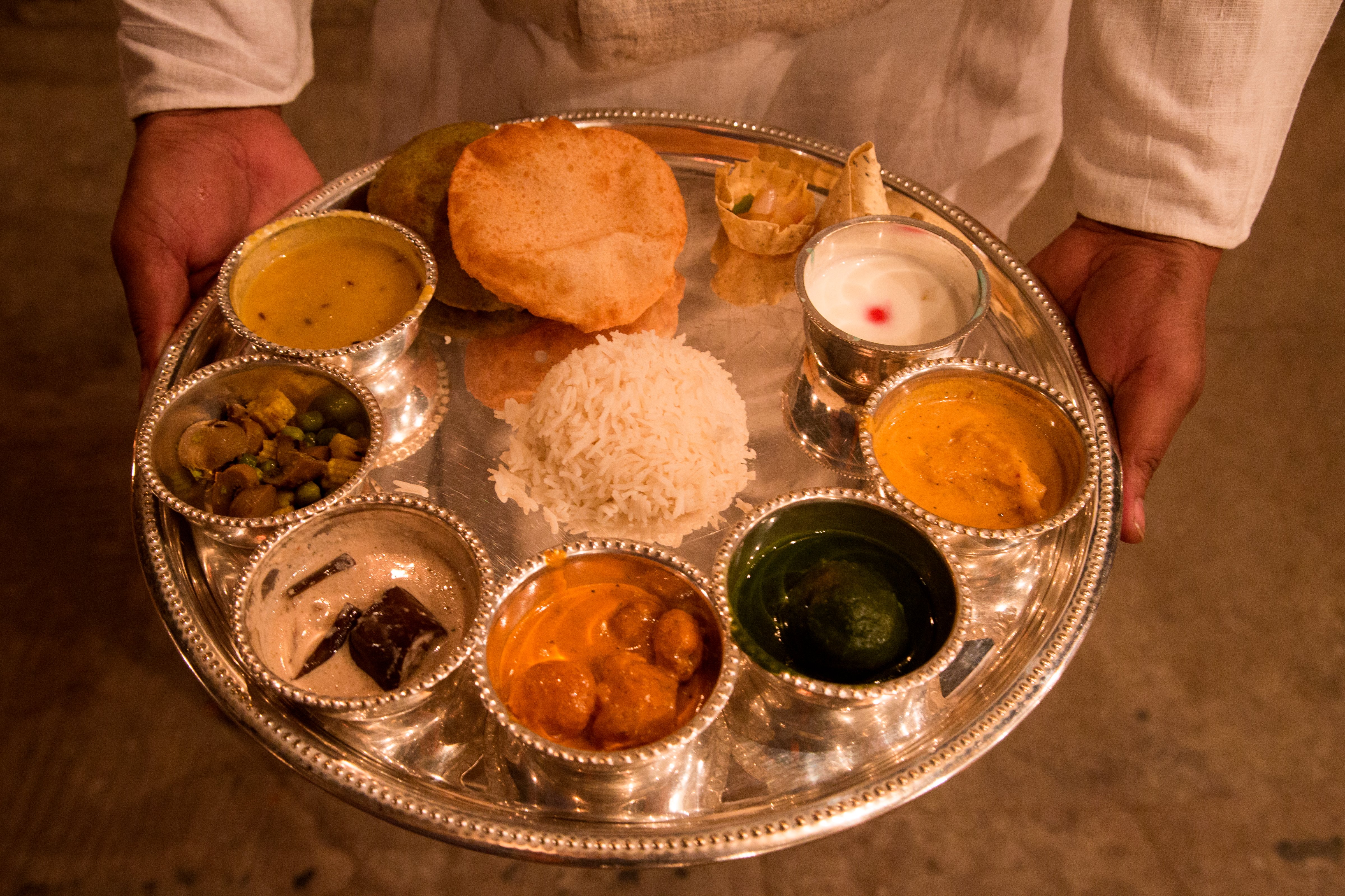 Thali dinner at Amrit Rao Peshwa Palace (Holger Leue—Lonely Planet Images/Getty Images)