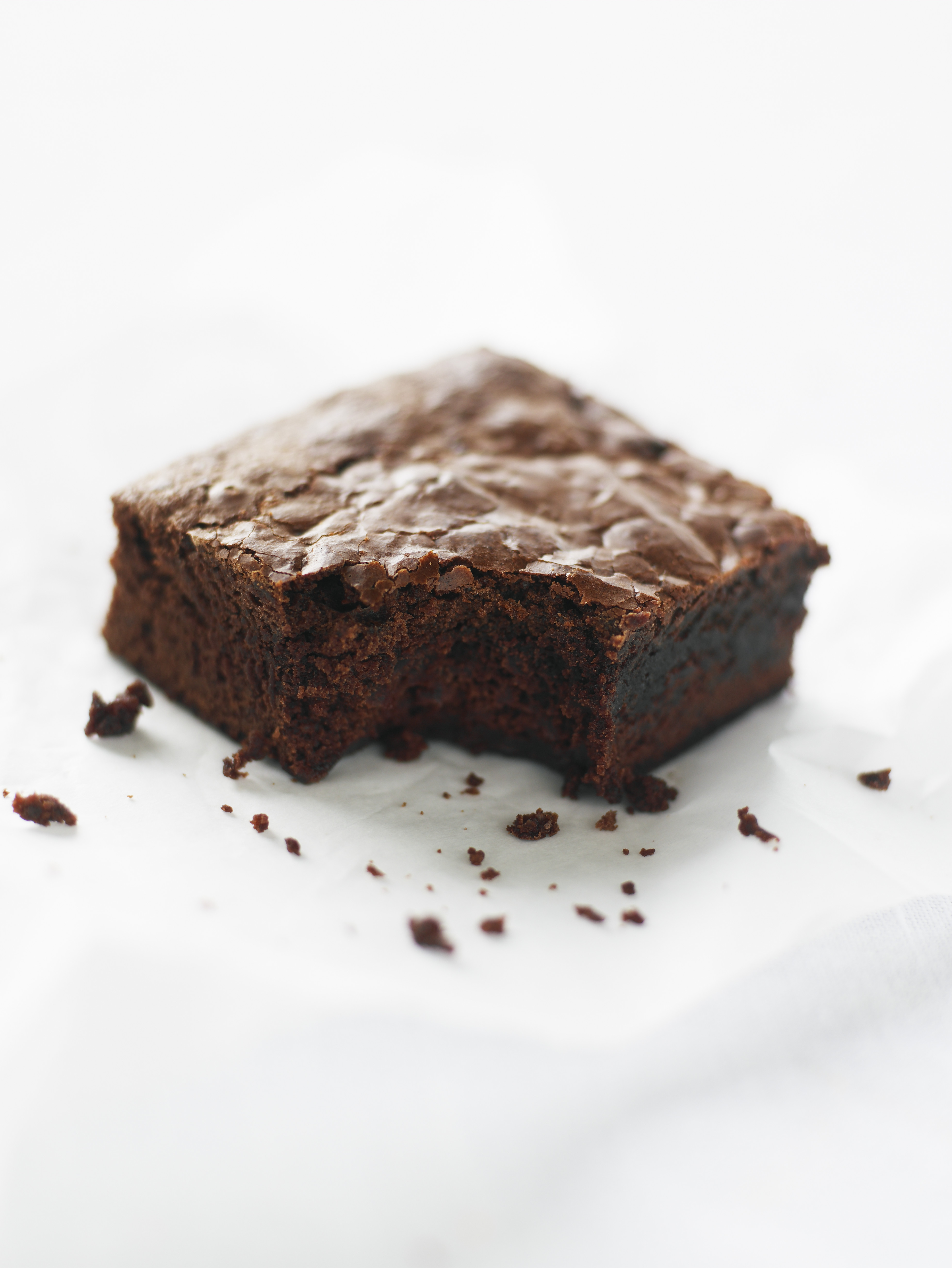 Double-chocolate brownie missing one bite (Thomas Barwick&mdash;Getty Images)