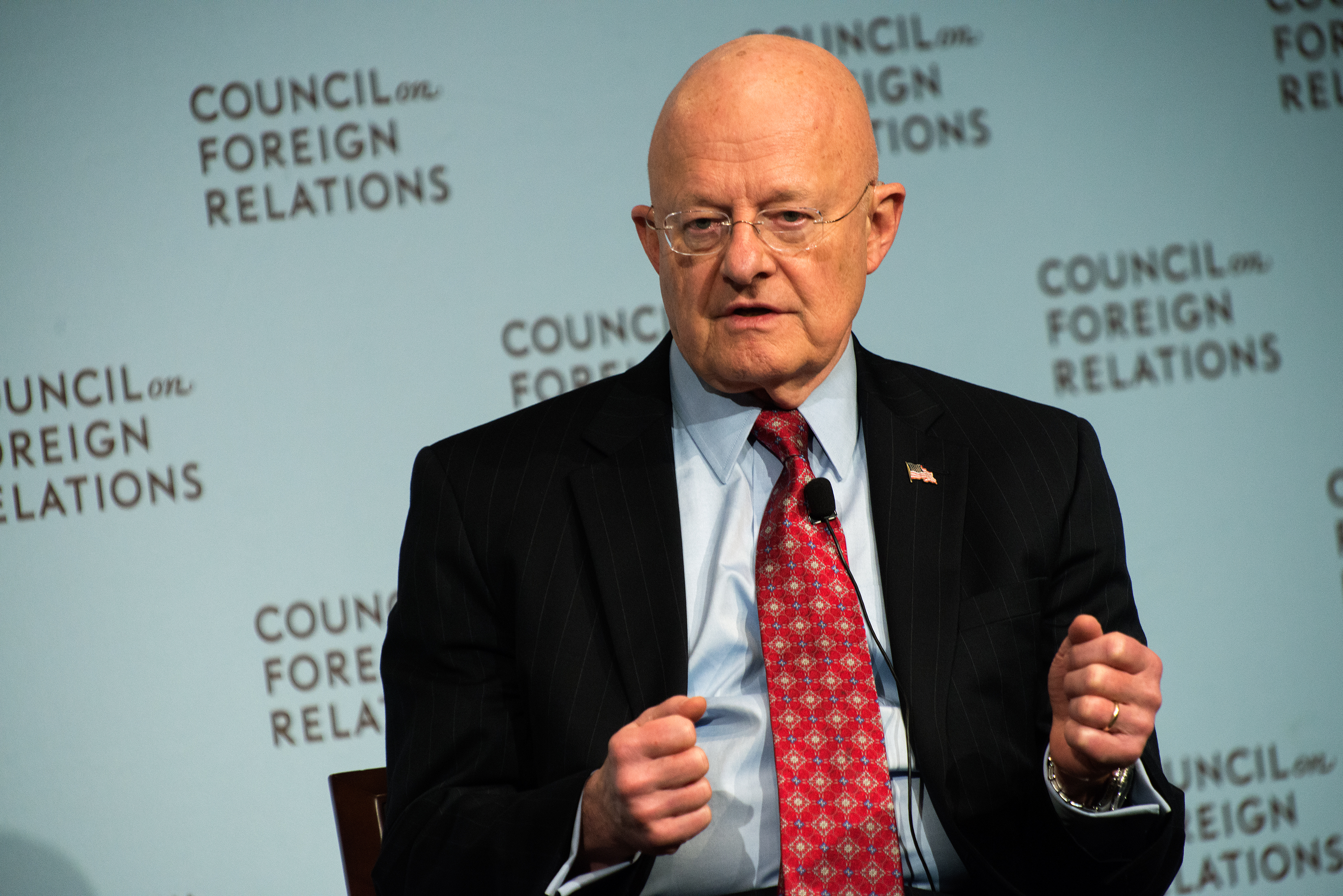 Director of National Intelligence James Clapper speaks at the Council on Foreign Relations on March 2, 2015 in New York City. (Bryan Thomas—Getty Images)