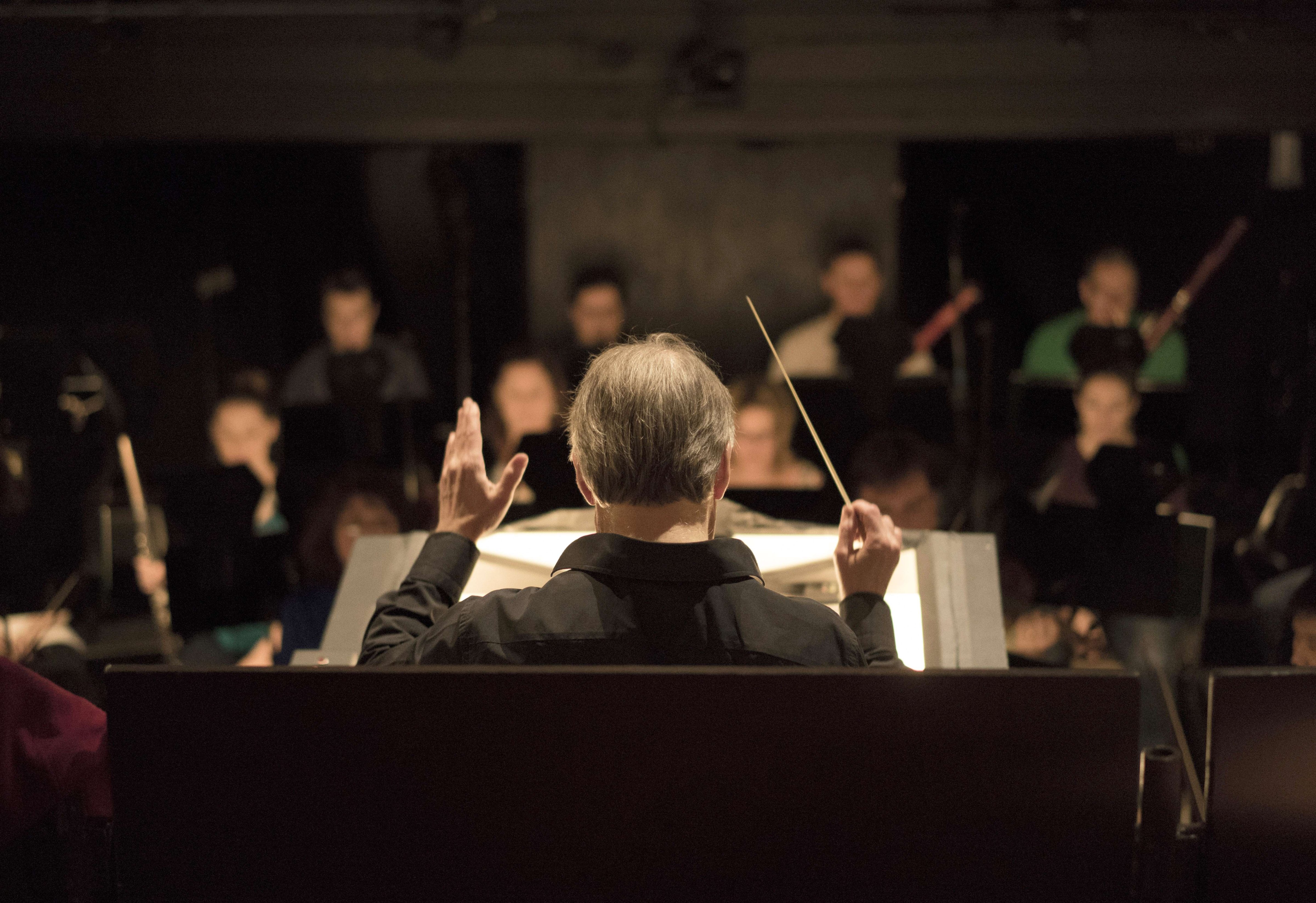 LA Opera music director and conductor James Conlon rehearses  "Lucia Di Lammermoor" with the orchestra at Los Angeles Music Center on the on March 7, 2014 in Los Angeles. (Joe Klamar—AFP/Getty Images)