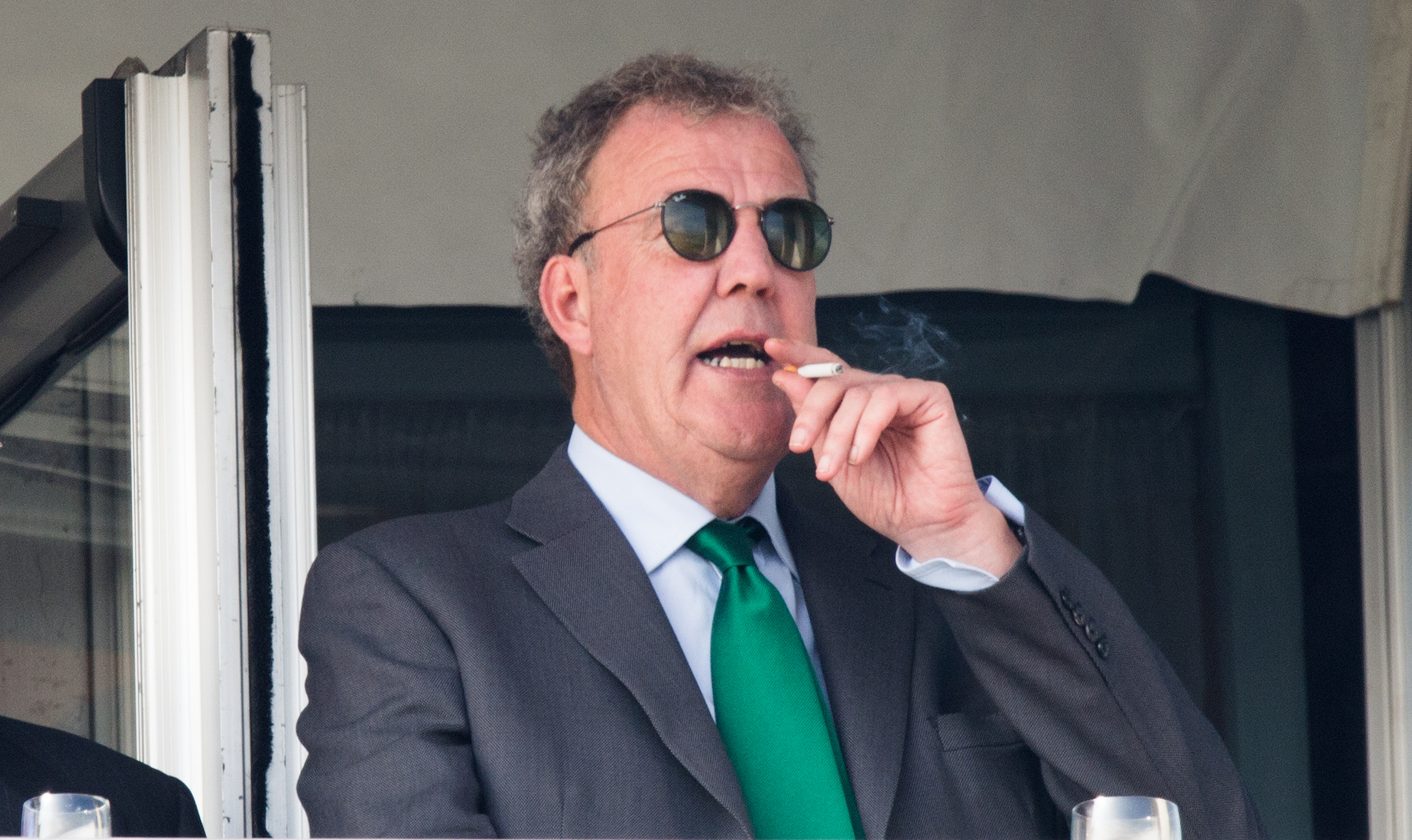 Jeremy Clarkson watches the races during Gold Cup day of the Cheltenham Festival at Cheltenham Racecourse on March 14, 2014, in Cheltenham, England (Samir Hussein—WireImage)