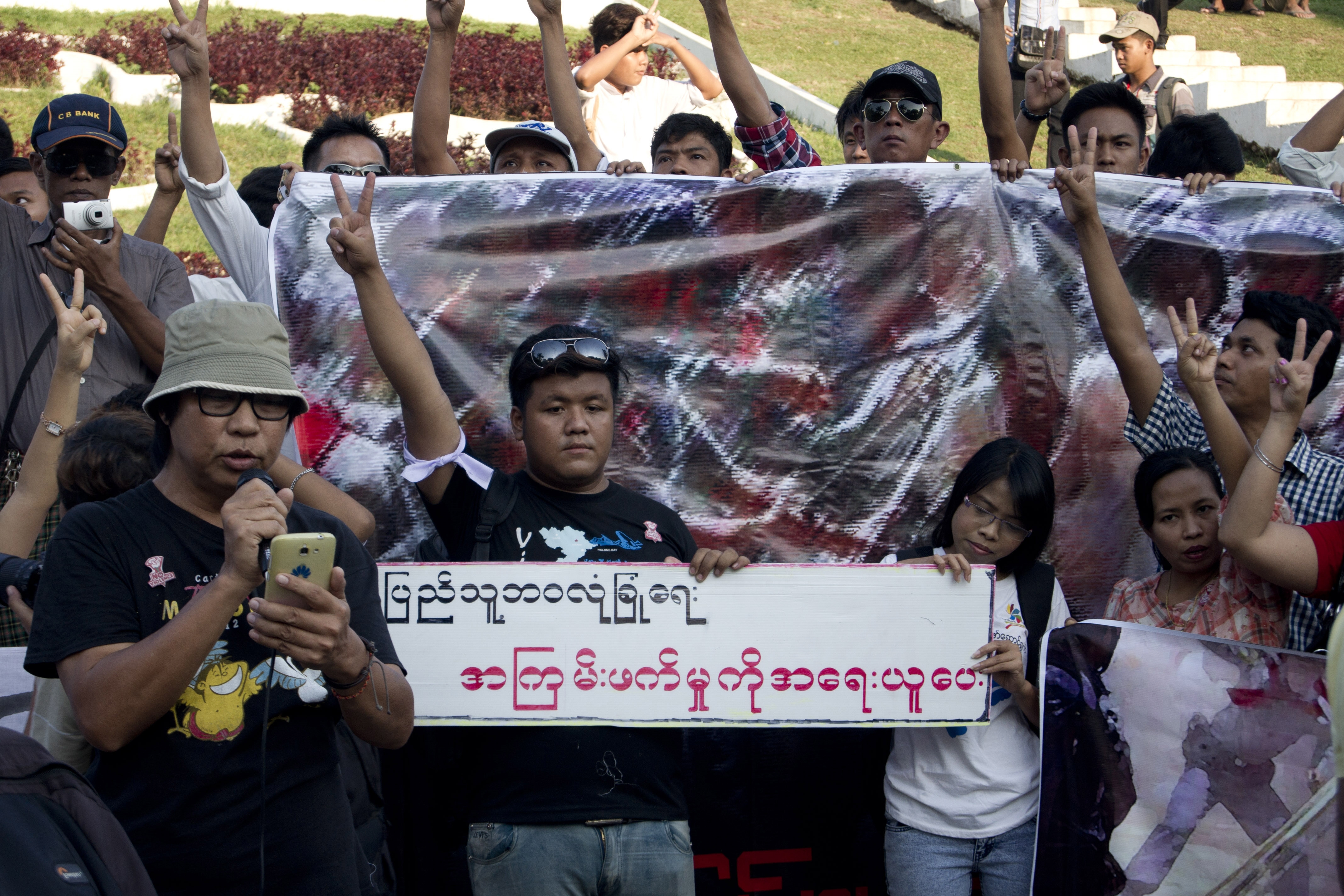 Burmese activist on March 21, 2015, at the bank of Innya Lake in Rangoon, Burma (Khin Maung Win—AP)