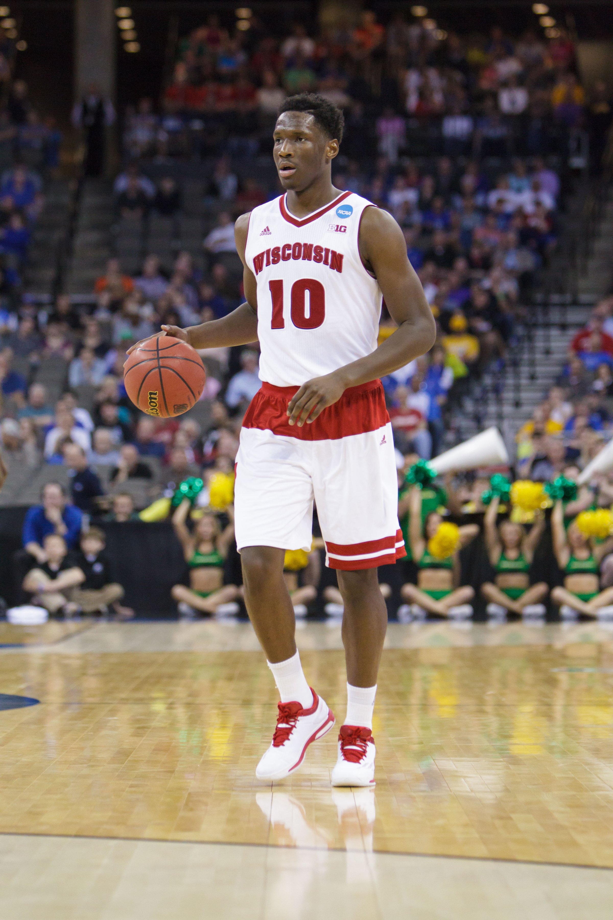 Wisconsin Badgers forward Nigel Hayes during the a game against Oregon Ducks in Omaha, Neb. on March 22, 2015.