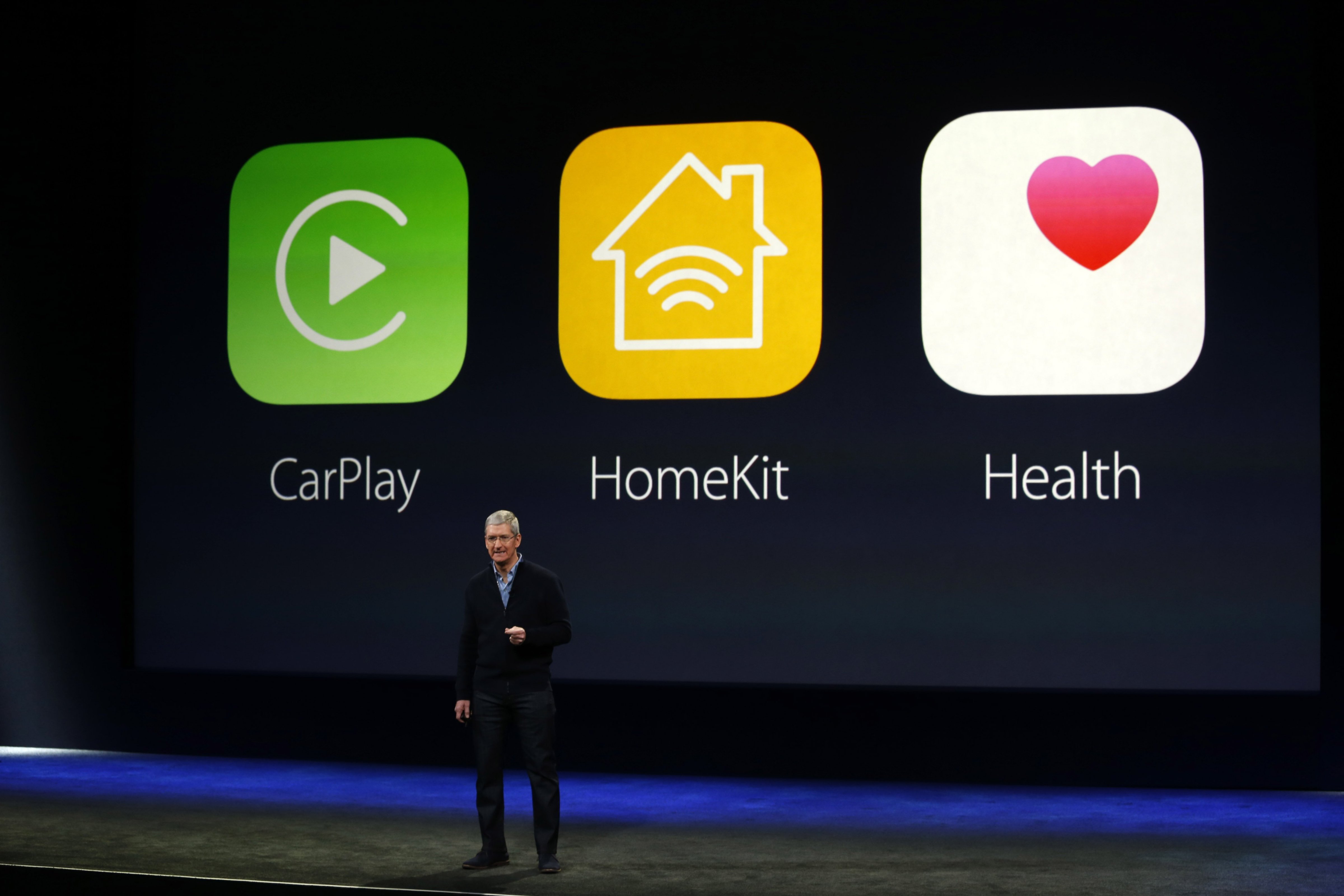 Apple CEO Tim Cook speaks on stage during an Apple special event at the Yerba Buena Center for the Arts on March 9, 2015 in San Francisco.