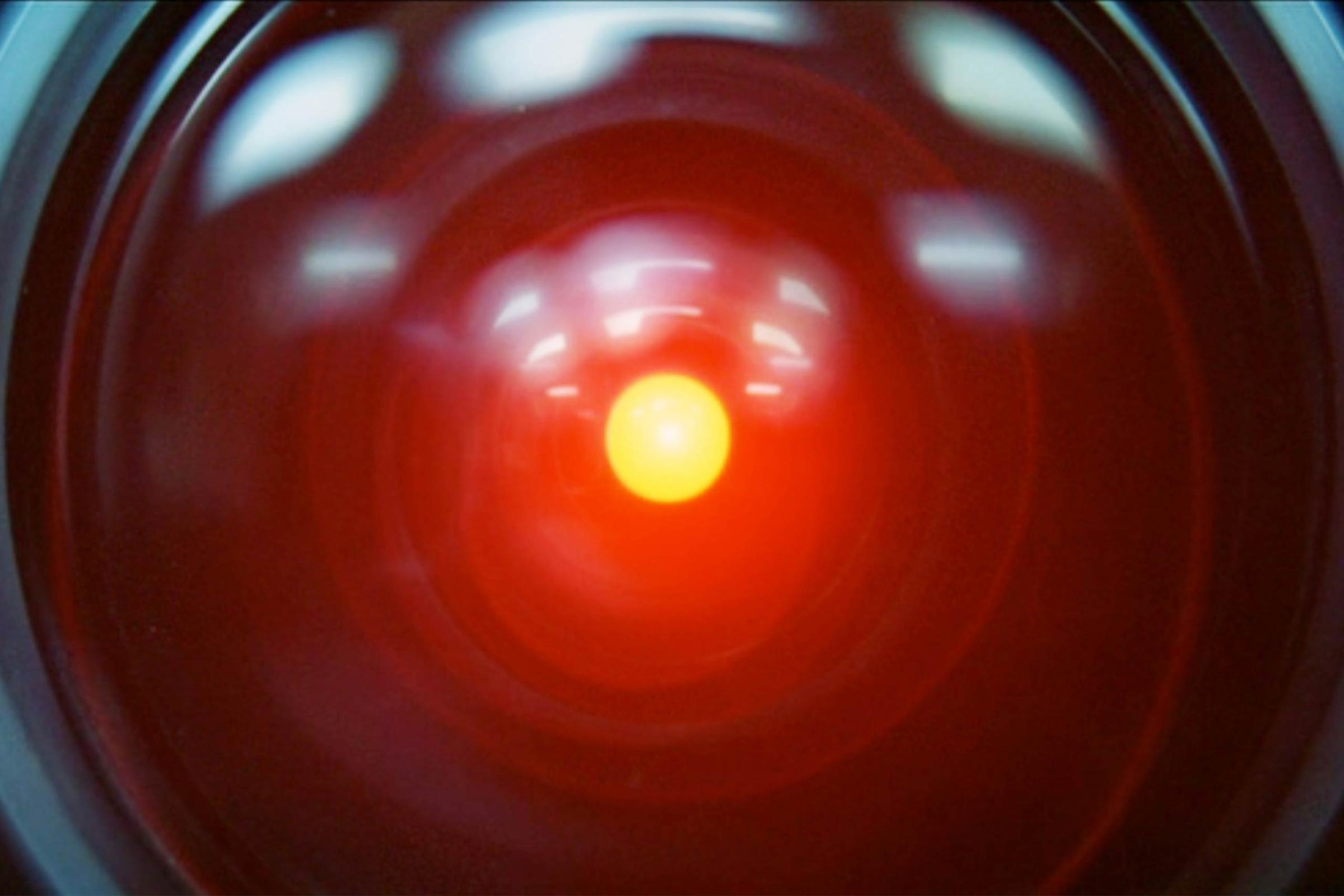 The movie "2001: A Space Odyssey", directed by Stanley Kubrick. Screenplay by Stanley Kubrick and Arthur C. Clarke. The camera eye of the HAL 9000 computer on Discovery One spaceship. Initial theatrical release April 6, 1968. Screen capture. © 1968 Metro-Goldwyn-Mayer Studios. Credit: © 1968 MGM / Flickr / Courtesy Pikturz.Image intended only for use to help promote the film, in an editorial, non-commercial context.