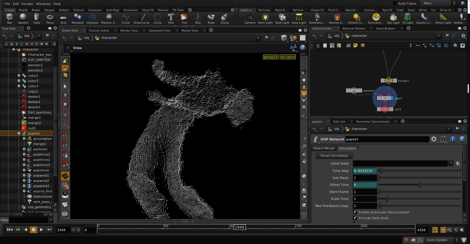 Merged point cloud in a 3D app ready for manipulation.