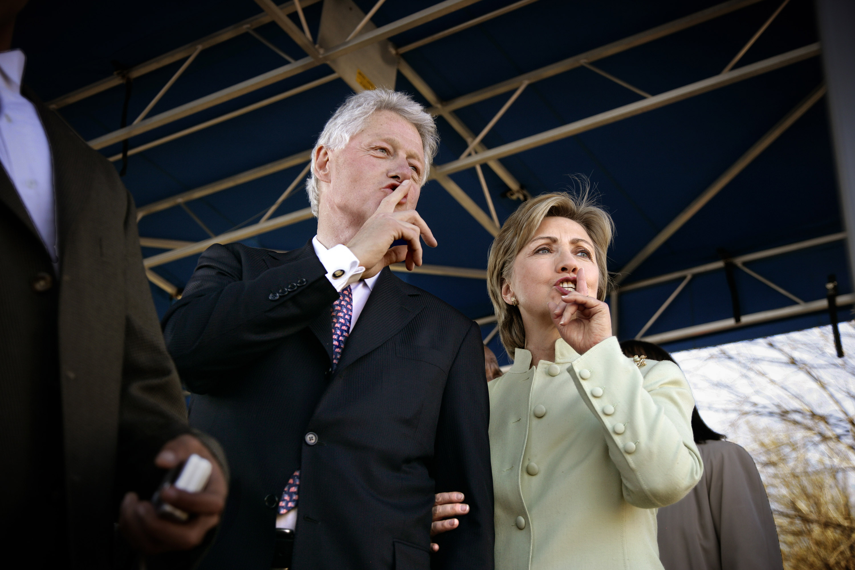 The Clintons hush the crowd at Bill’s 2007 induction into the Voting Rights Hall of Fame. (Brooks Kraft—Corbis for TIME)