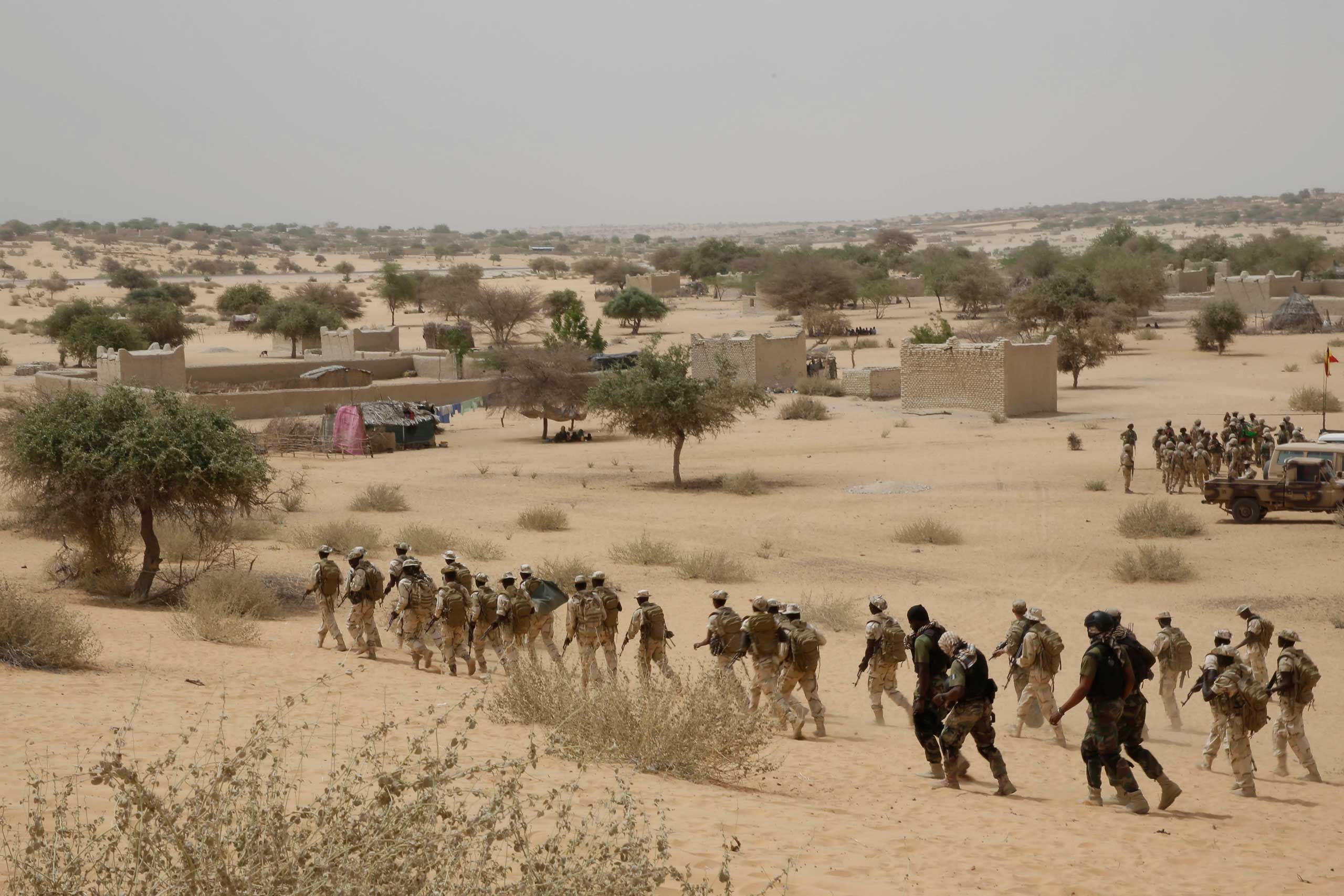 Chadian troops participate along with Nigerian special forces in an exercise in Mao, Chad on March 7, 2015. (Jerome Delay&amp;mdash;AP)