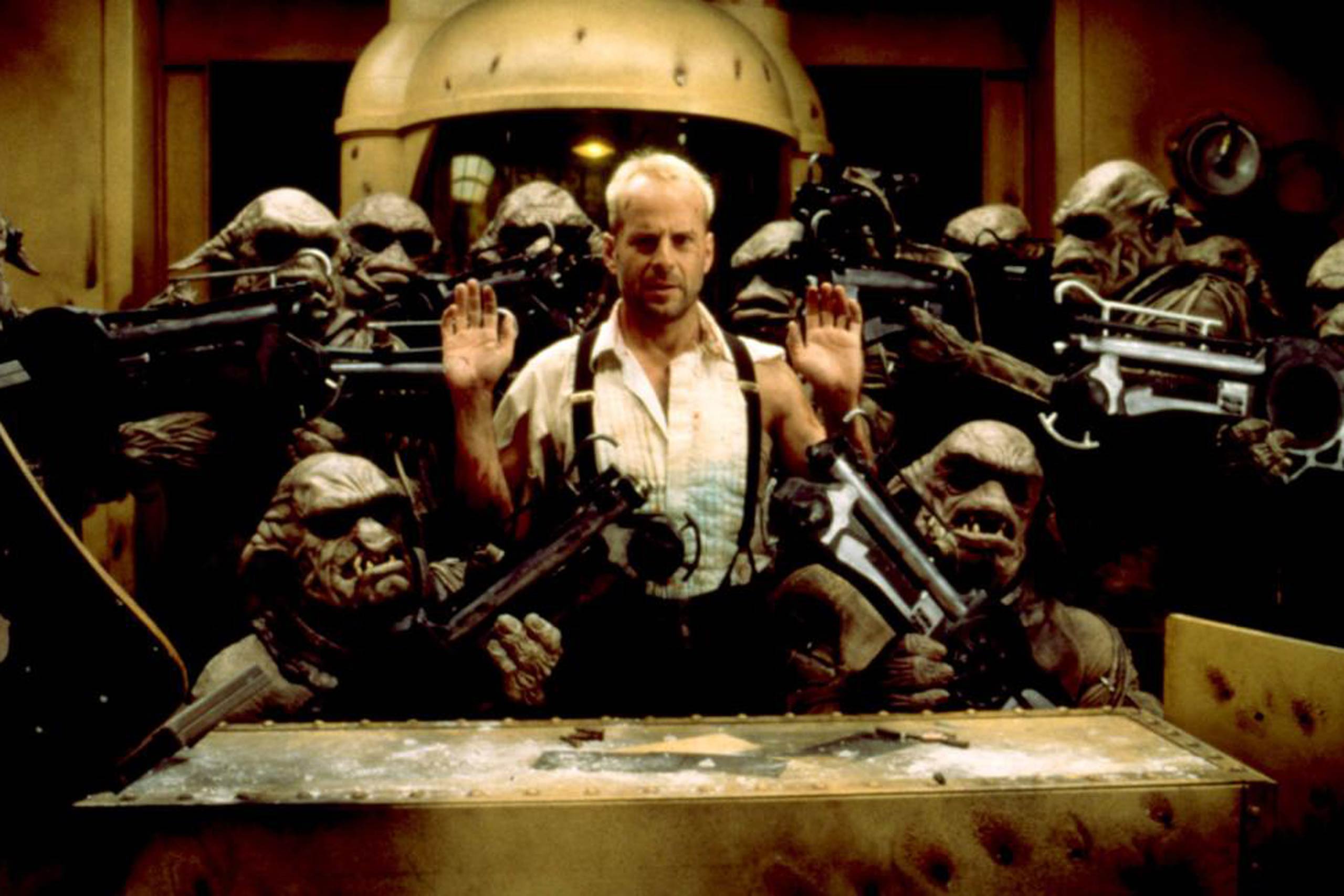 Bruce Willis as Korben Dallas in The Fifth Element, 1997.