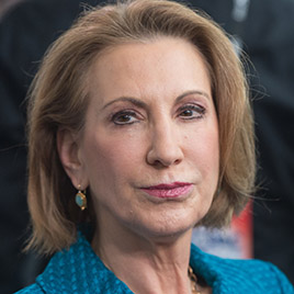 Carly Fiorina, former CEO of Hewlett-Packard and chairman of the American Conservative Union Foundation, waits to be interviewed at the annual  Conservative Political Action Conference (CPAC) at National Harbor, Md. on Feb. 26, 2015. (Nicholas Kamm—AFP/Getty Images)