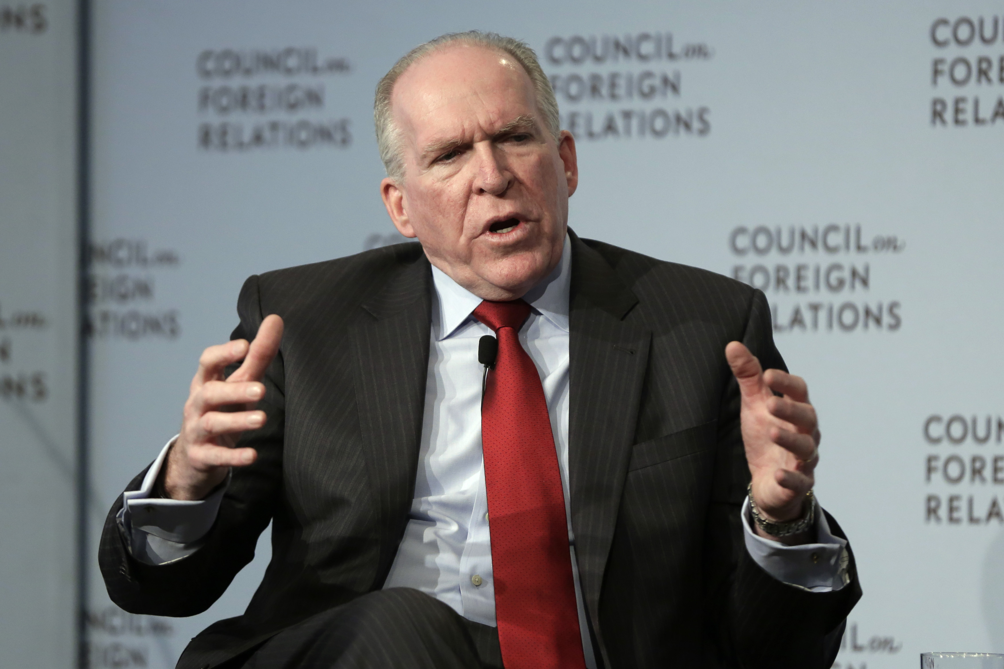 CIA Director John Brennan addresses a meeting at the Council on Foreign Relations, in New York, Friday, March 13, 2015. (Richard Drew—AP)