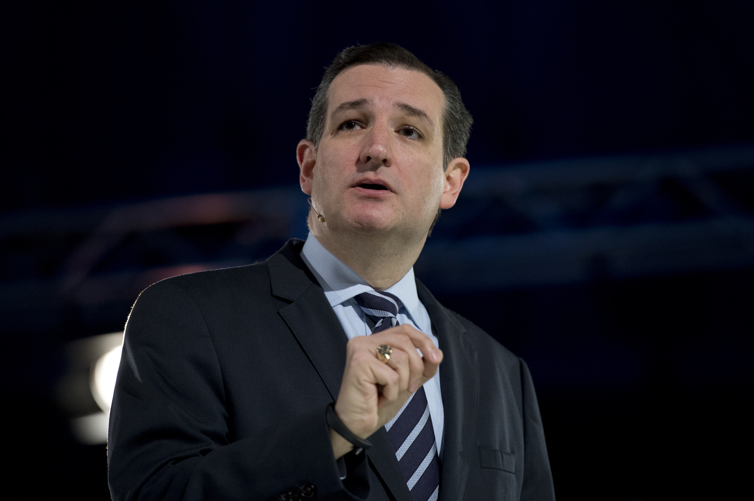 Sen. Ted Cruz speaks during a convocation at Liberty University's Vines Center in Lynchburg, Va., where he announced his candidacy for president on March 23, 2015. (Tom Williams — Roll Call/Getty Images)