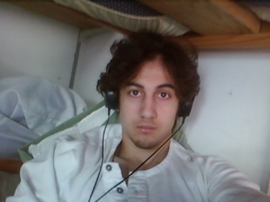 Dzhokhar Tsarnaev is pictured in this photo presented as evidence by the U.S. Attorney's Office in Boston on March 23, 2015.