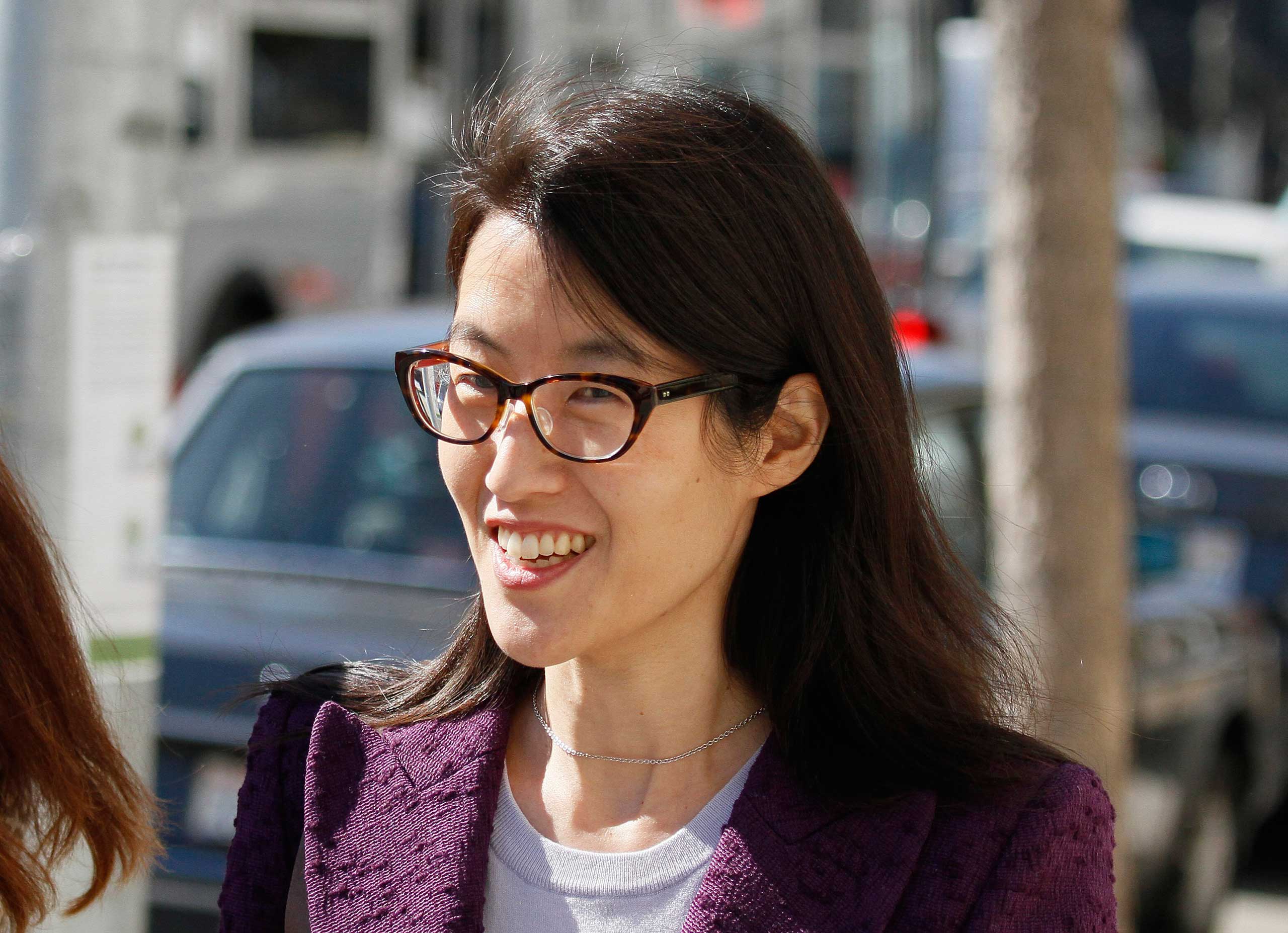 Ellen Pao leaves the Civic Center Courthouse during a lunch break in her trial in San Francisco on Feb. 24, 2015.