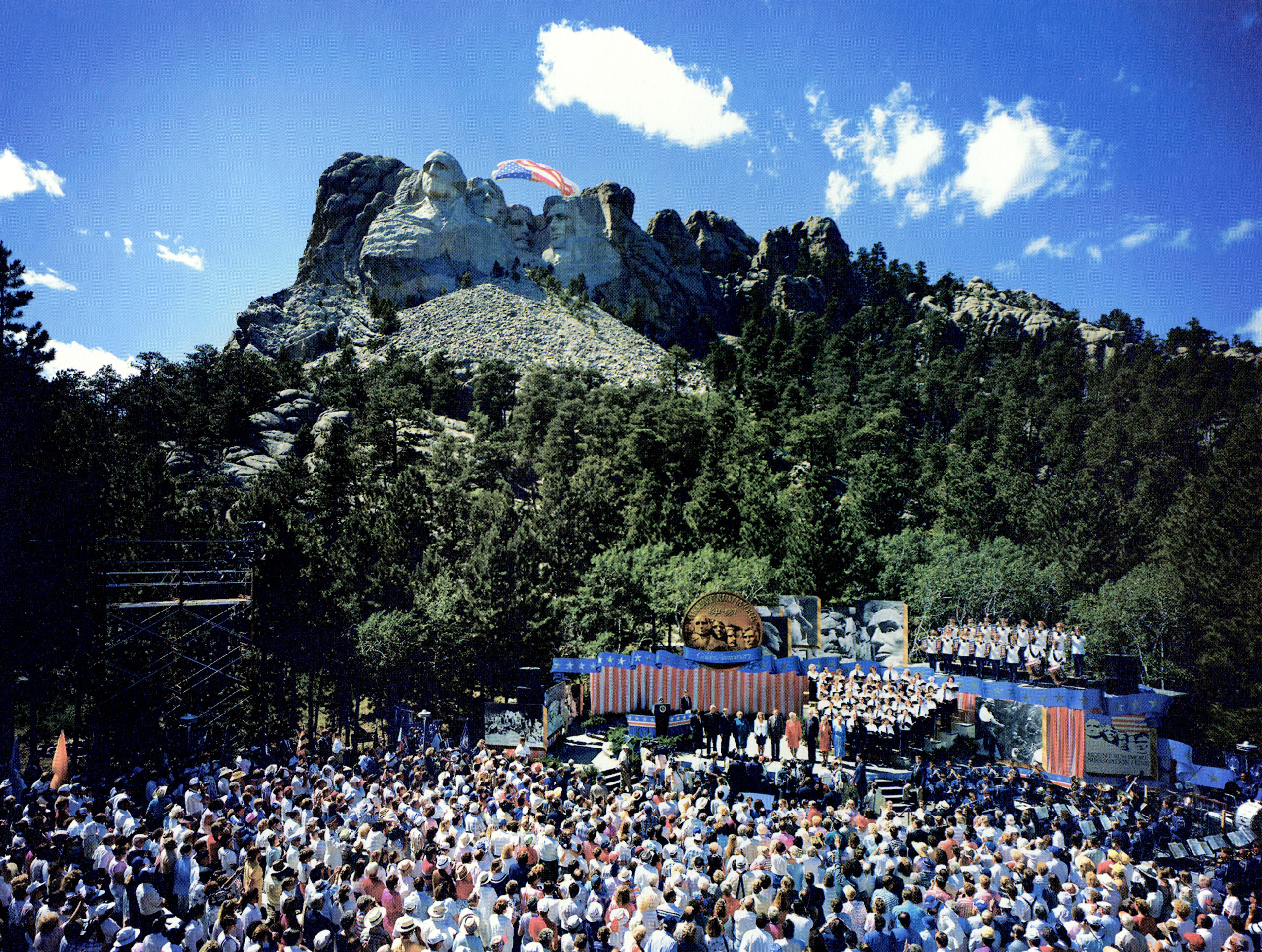 The Golden Anniversary Celebration and Formal Dedication on July 3, 1991, attended by President George Bush and the First Lady, South Dakota Gov. George Mickelson, and Tom Brokaw, among others.