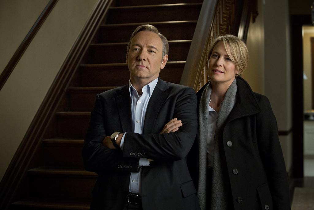 Kevin Spacey (L) and Robin Wright (R) in the first season of Netflix's "House of Cards." (Melinda Sue Gordon/—Sony Pictures)