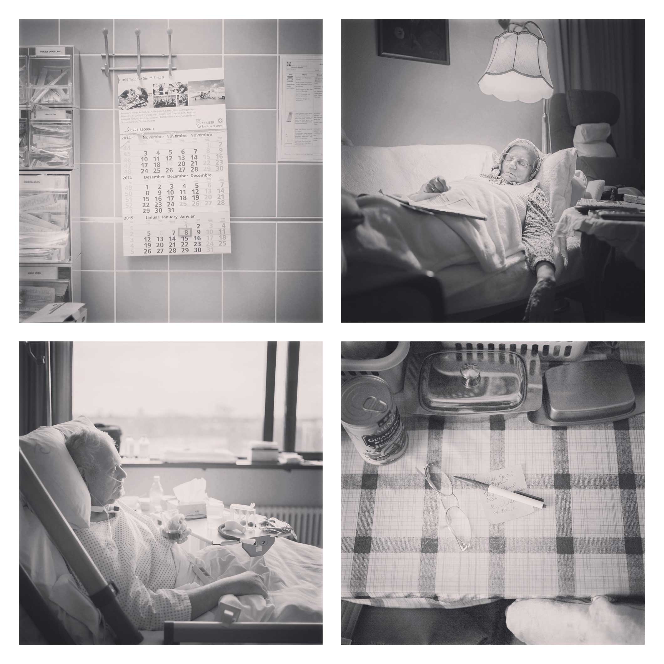 First day in Germany; Oma napping; In his new room; Oma's list