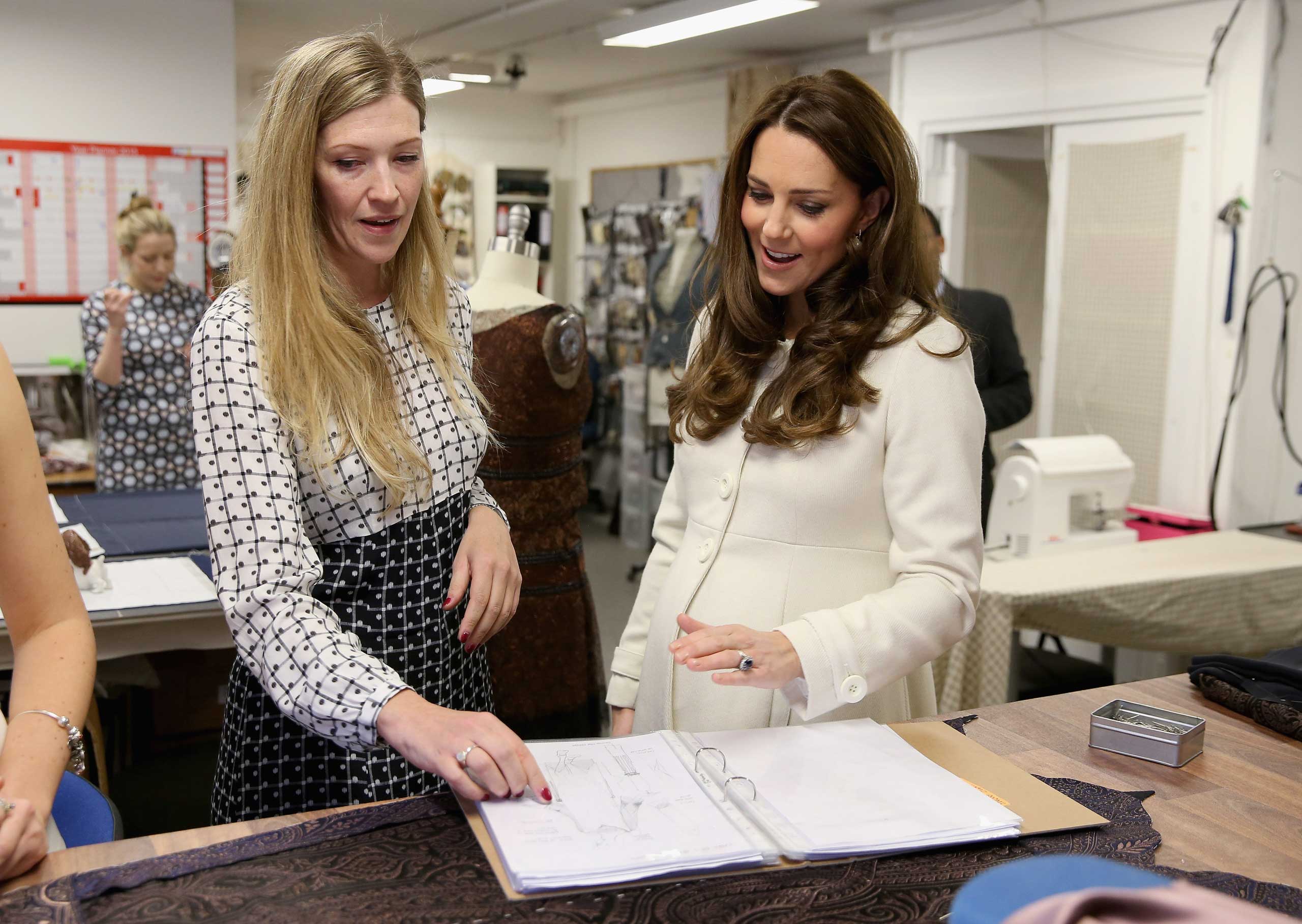 Catherine, Duchess of Cambridge is shown consumes during an official visit to the set of Downton Abbey at Ealing Studios on March 12, 2015 in London, England. (Chris Jackson—Getty Images)
