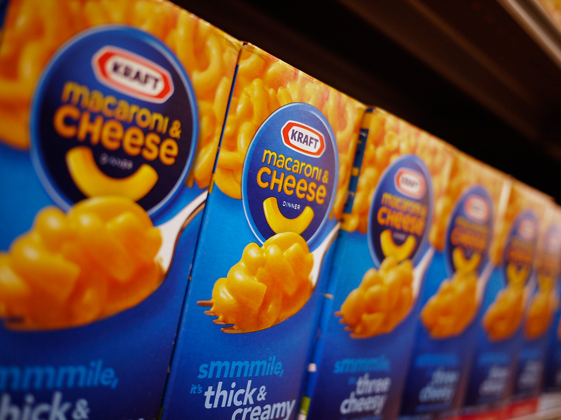 Kraft macaroni and cheese products on the shelf at a grocery store in Washington