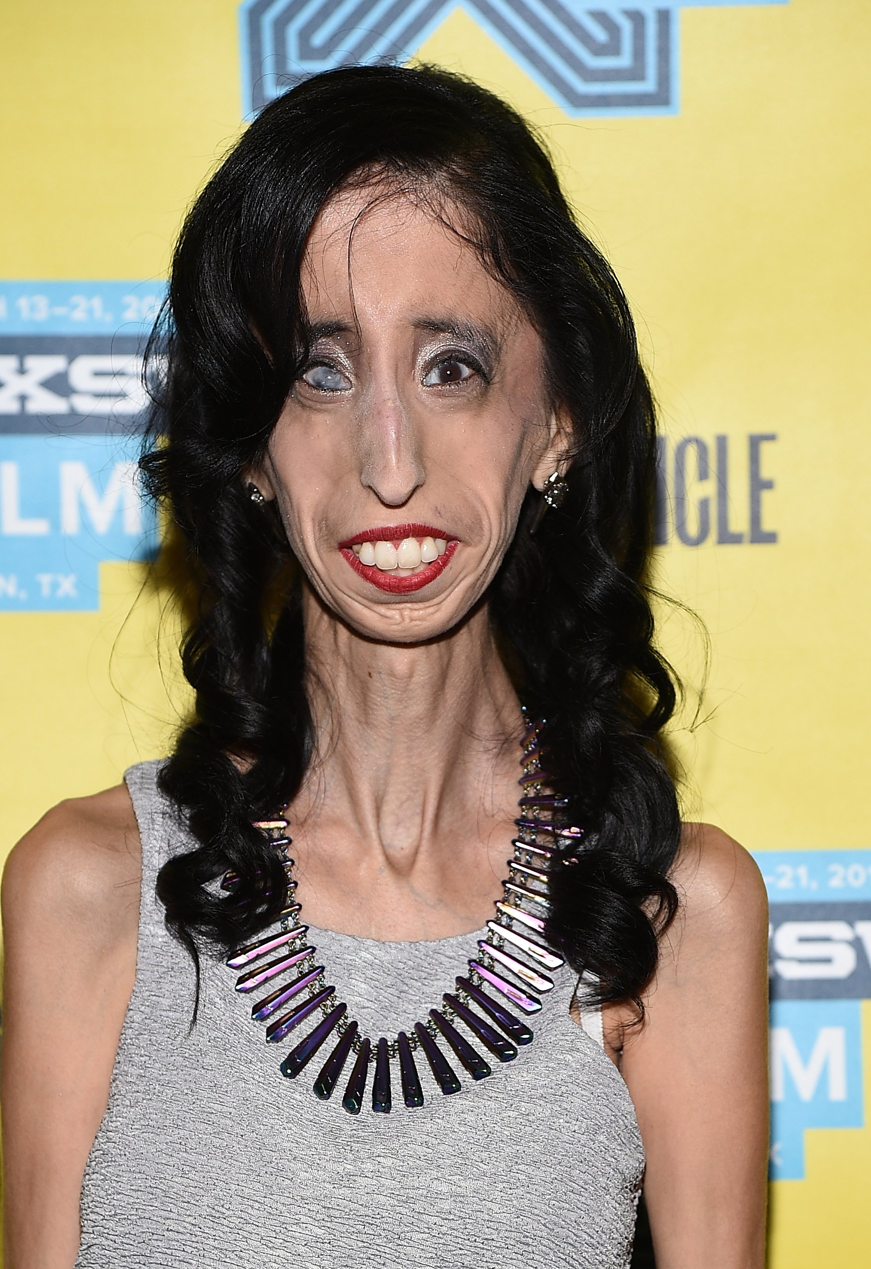 Lizzie Velasquez arrives at the premiere of "A Brave Heart: The Lizzie Velasquez Story" at Paramount Theatre on March 14, 2015 in Austin.