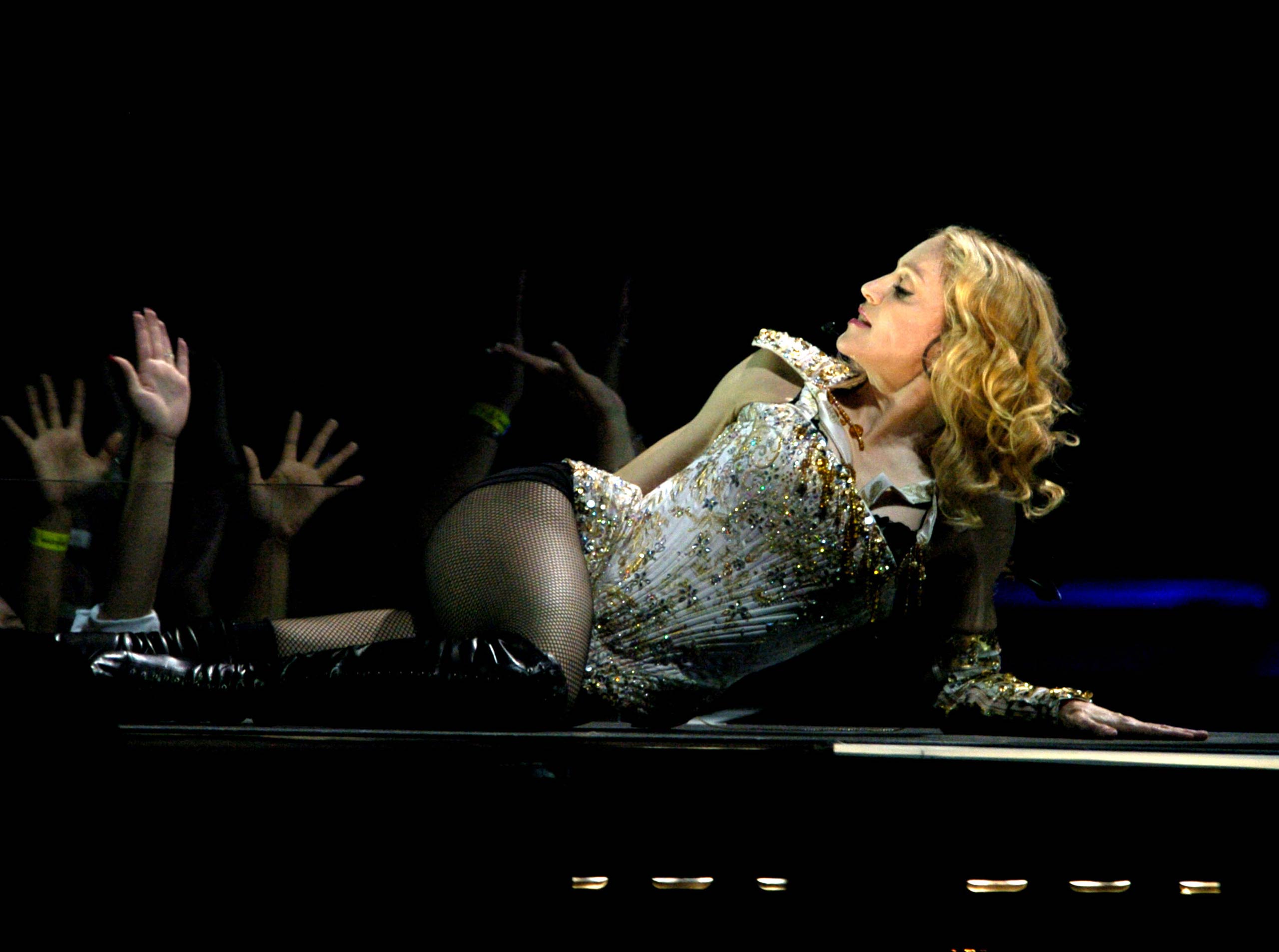 Madonna performs during her Reinvention Tour in 2004.
