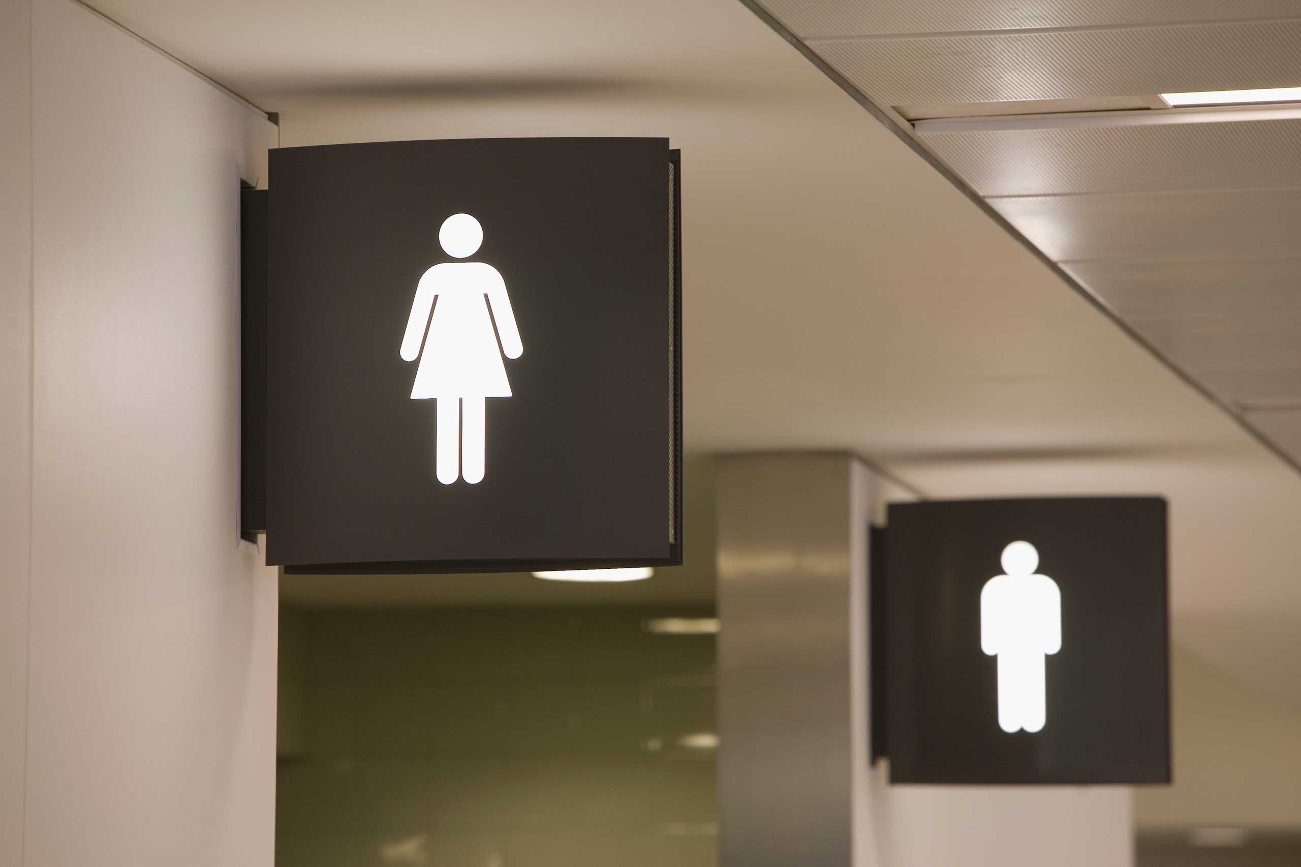 Signs for men's and women's toilets
