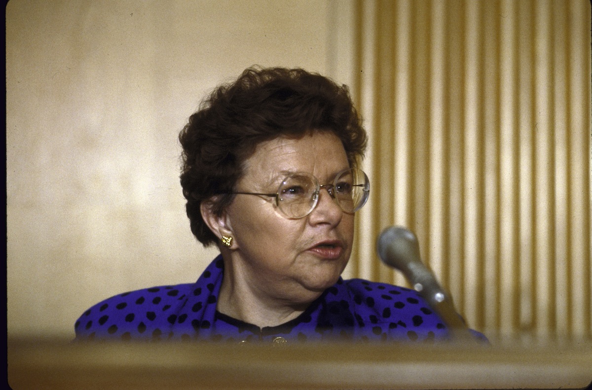 Sen. Barbara A. Mikulski speaking during a Senate Labor Committee hearing in 1987 (Terry Ashe—The LIFE Images Collection/Getty)