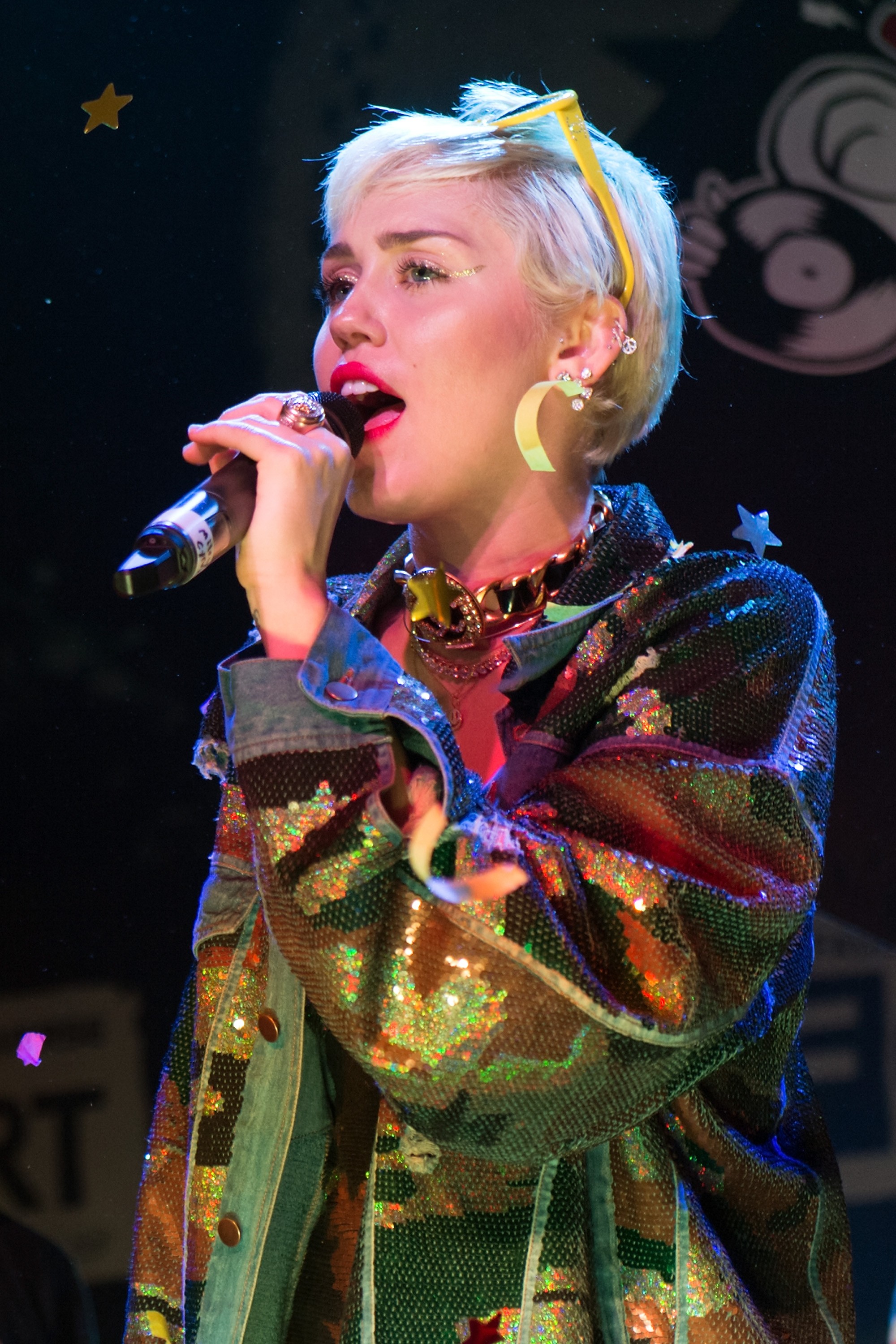 Miley Cyrus performs at THE FADER FORT Presented by Converse during SXSW on March 19, 2015 in Austin. (Daniel Boczarski&mdash;Daniel Boczarski Photography)