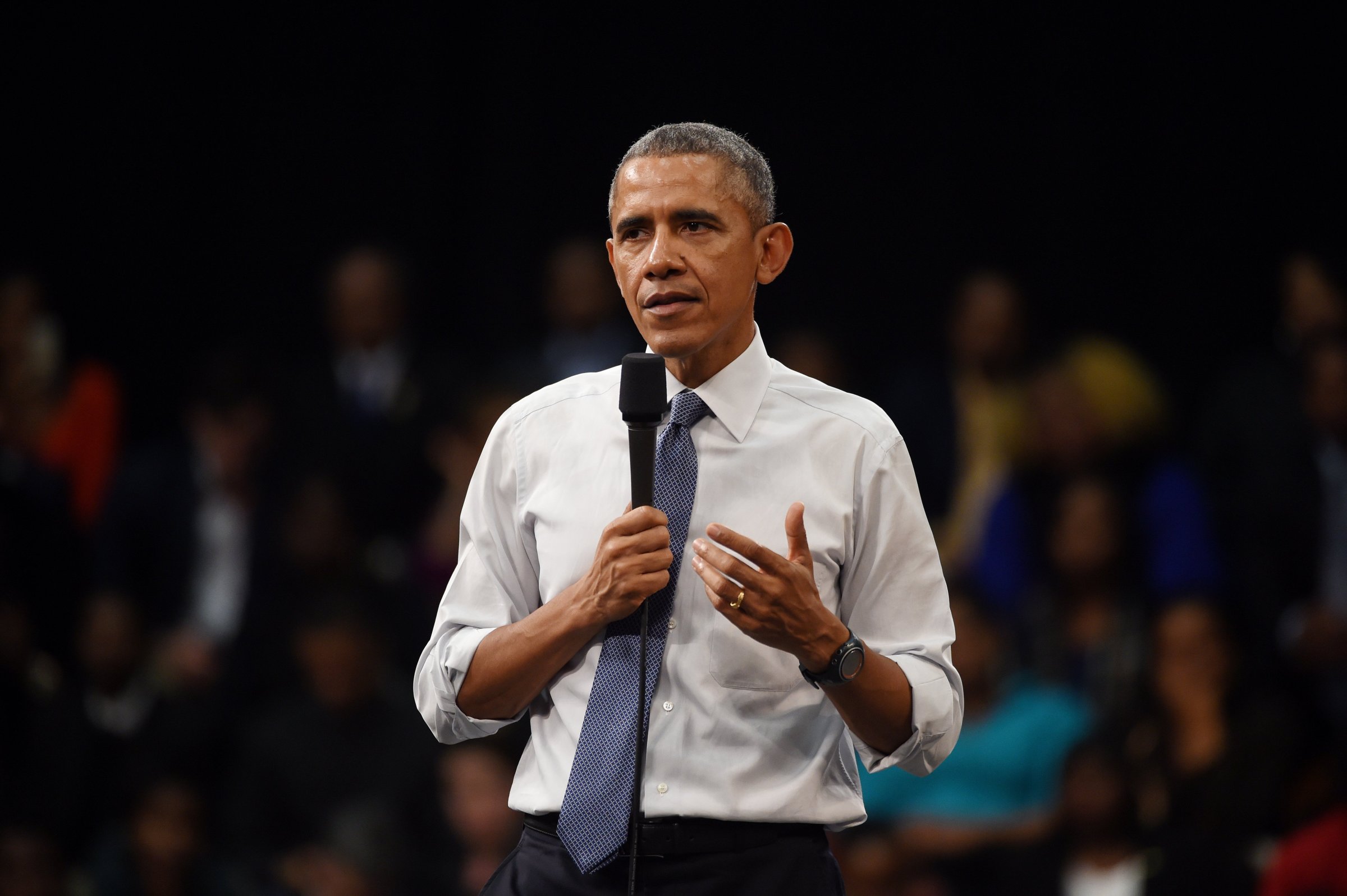 President Barack Obama speaks during a town-hall meeting about the importance of community involvement on March 6, 2015, at Benedict College in Columbia, S.C.
