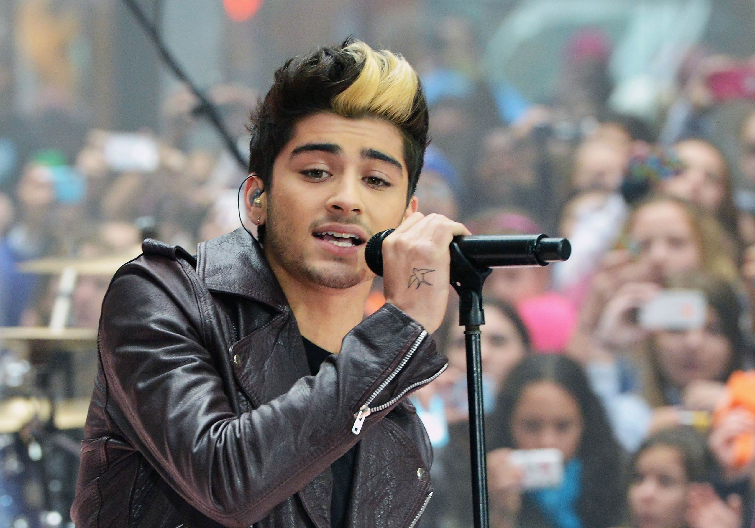 Zayn Malik of One Direction performs on NBC's Today at Rockefeller Plaza in New York City in 2012.