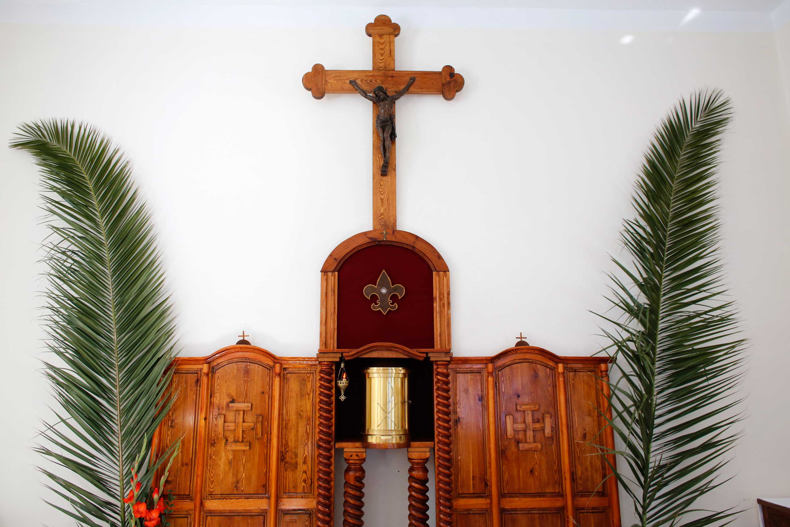 Palm Sunday in a catholic chapel