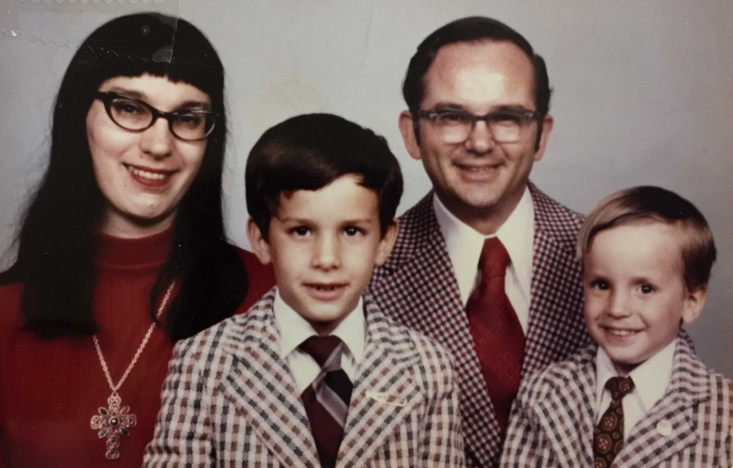 Scott Walker appears with his younger brother David and his parents Llew and Pat in this undated photo.