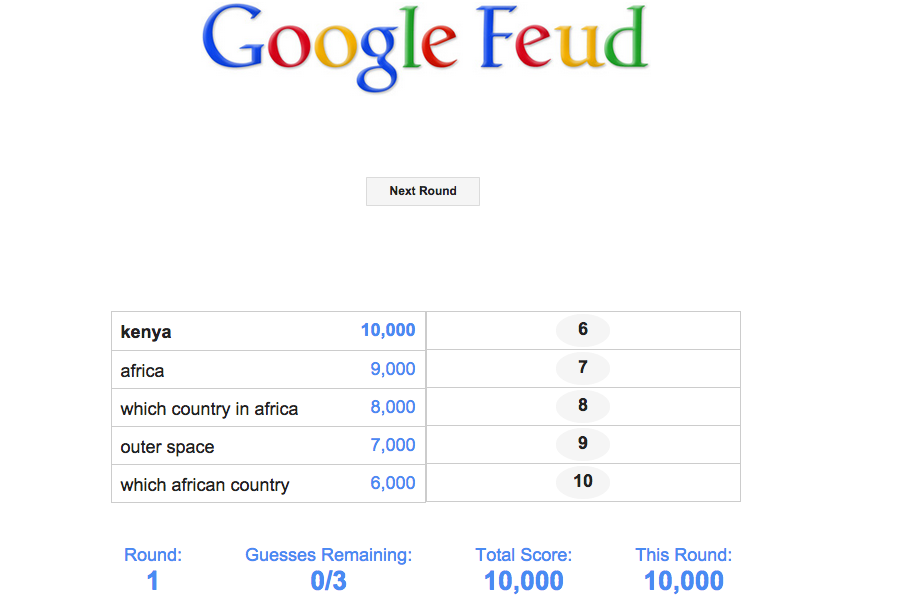 Time to Talk Tech : Google Feud - Fun web based game similar to Family Feud  using Google's Autocomplete