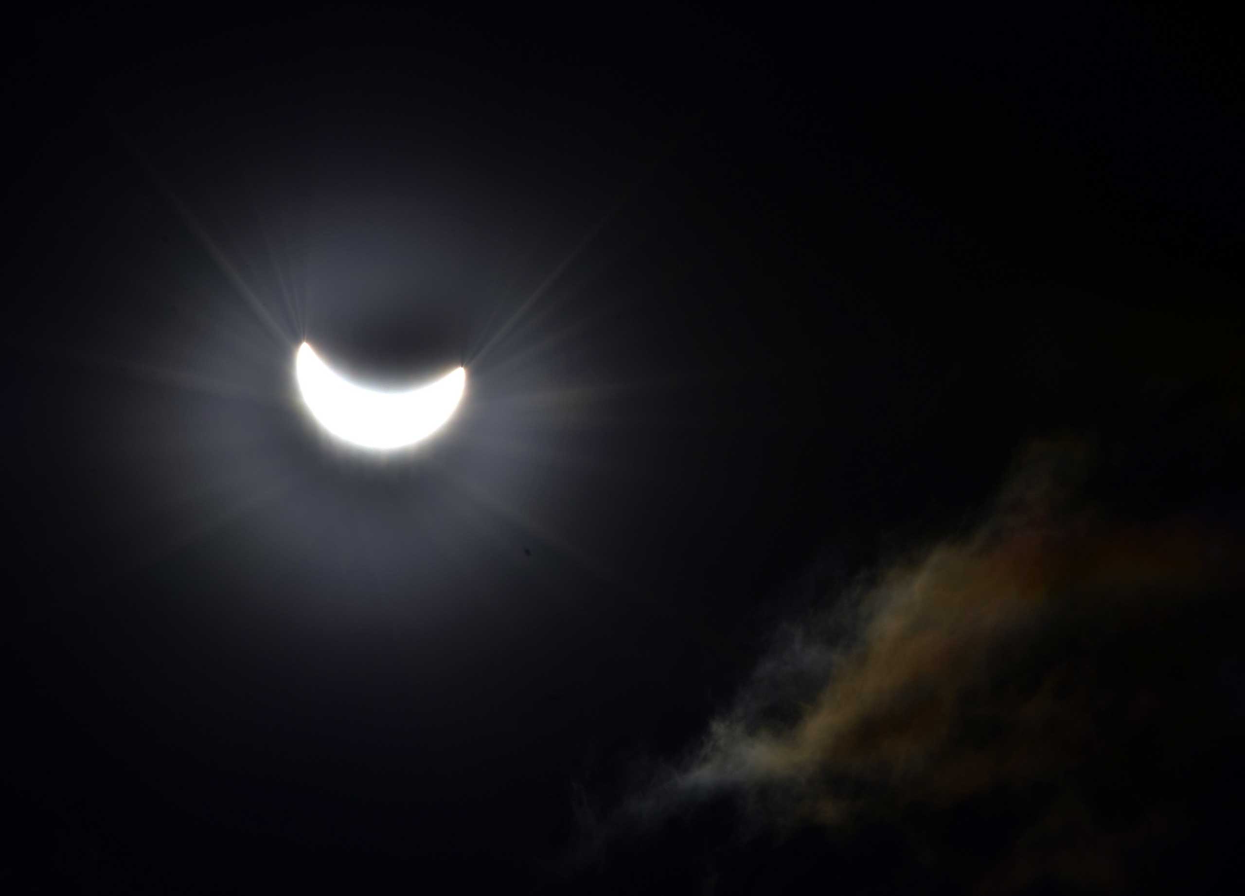 Partial Solar eclipse seen from Yorkshire, United Kingdom on March 20, 2015.