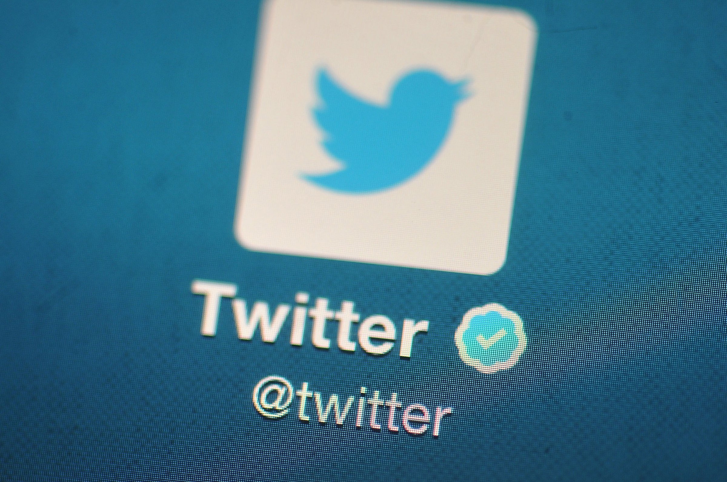 The Twitter logo displayed on a mobile device.