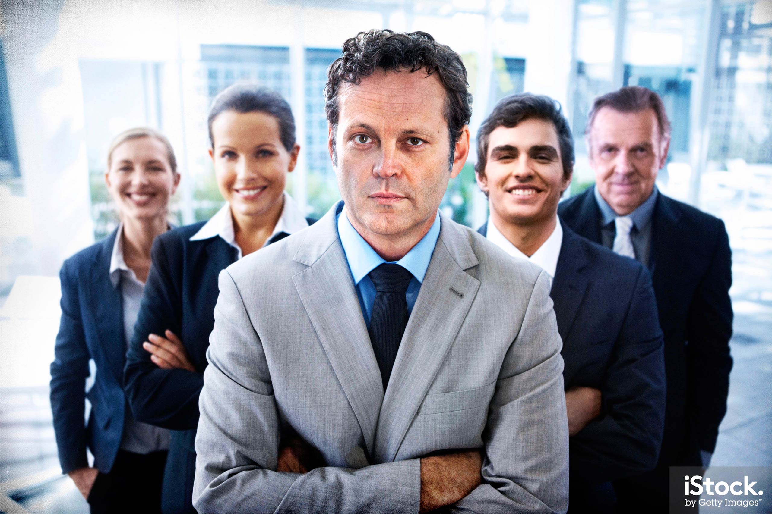Dan Trunkman (Vince Vaughn) and the team from Apex Select in <i>Unfinished Business</i>. (iStock/Getty Images)