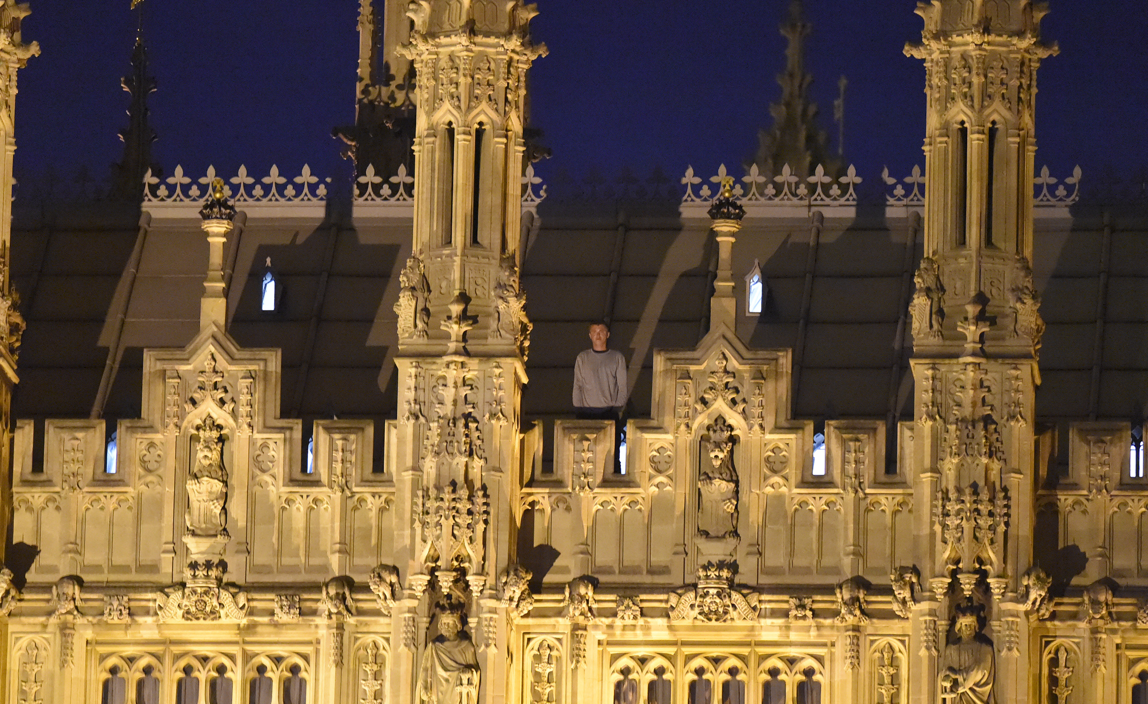 Trespasser On The Roof Of Parliament
