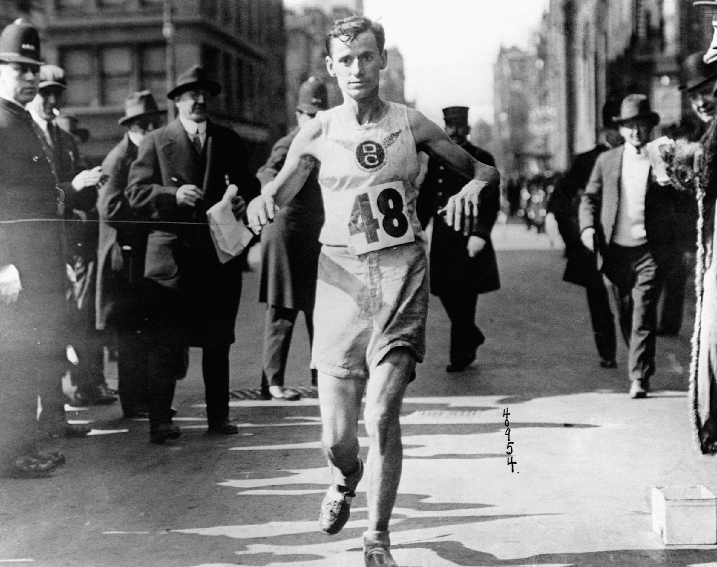 Winner of 1916 Boston Marathon, Arthur Roth.