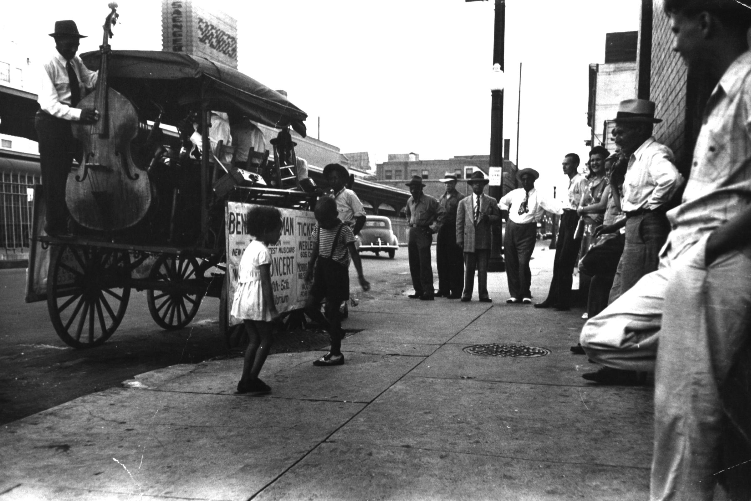 Benny Goodman wagon in New Orleans, 1944.