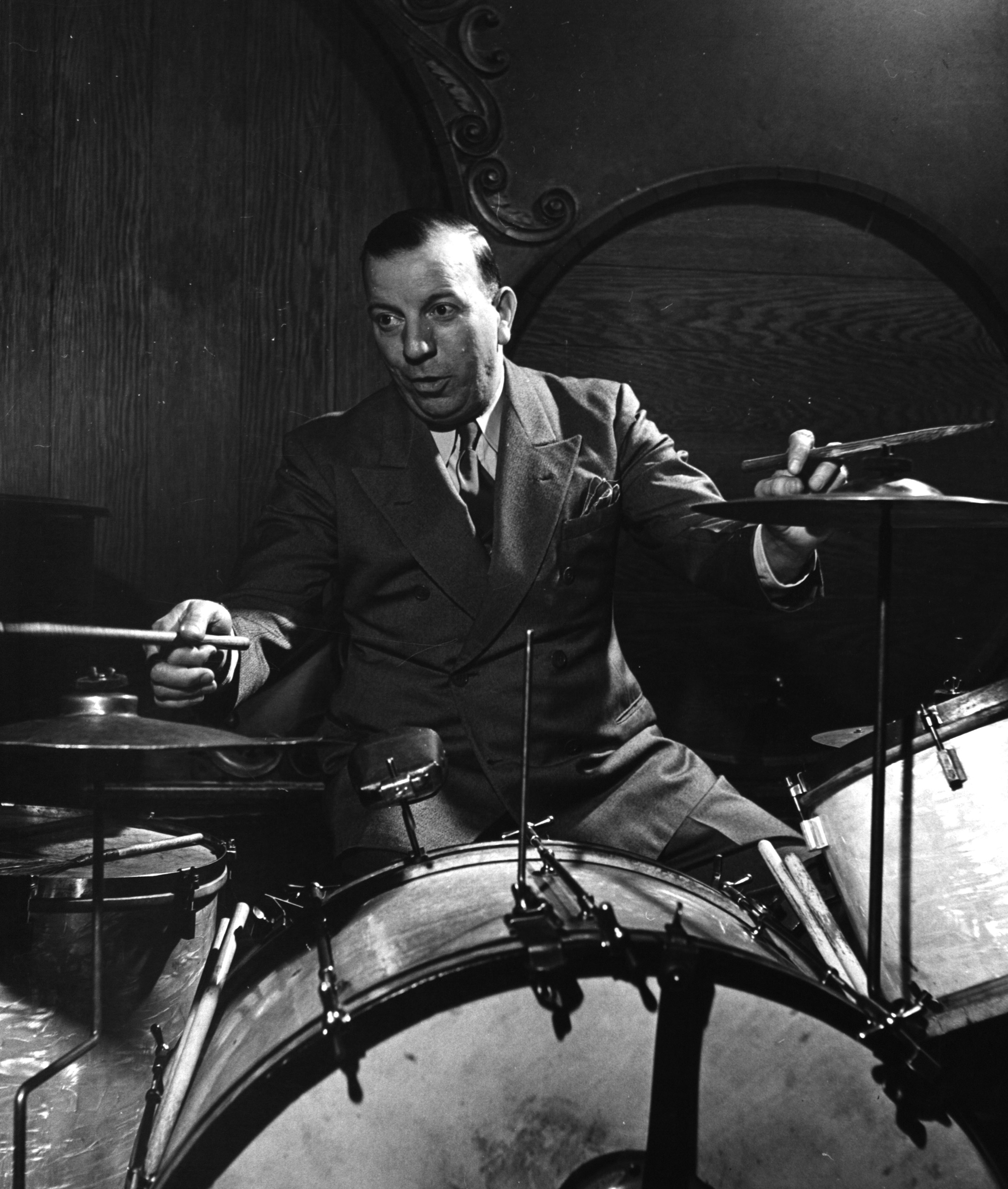 Tony Sbarbaro on the drums, New Orleans 1944.