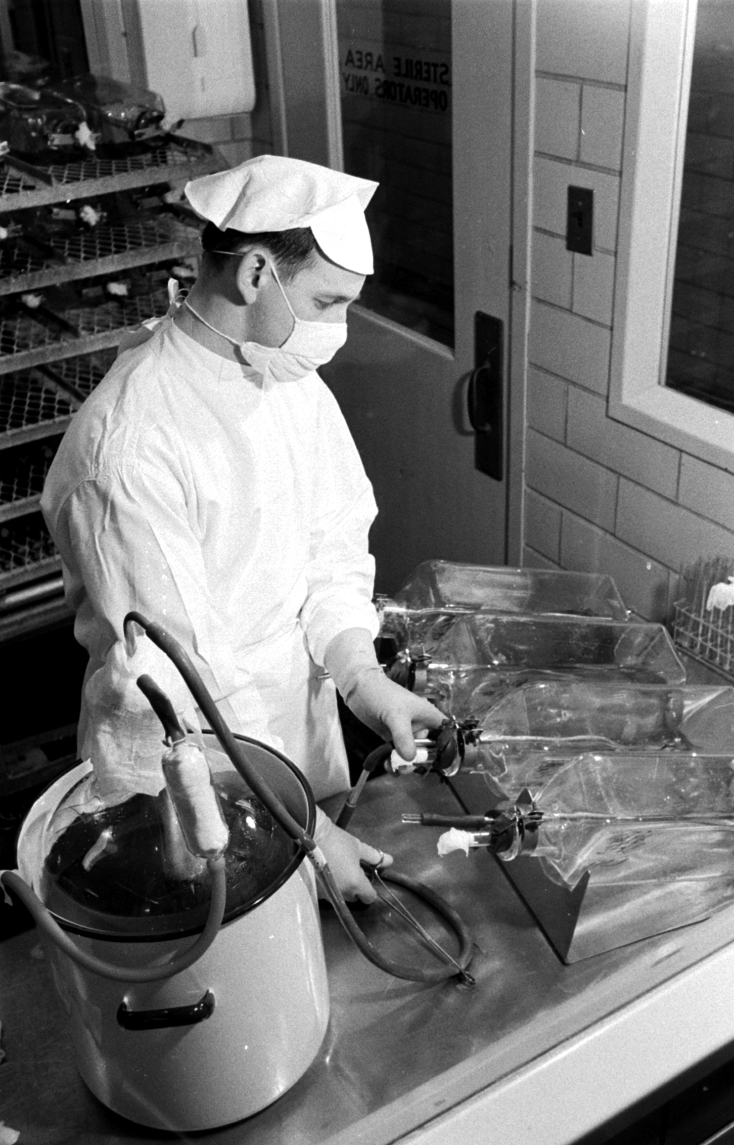 Polio vaccine production, 1955.