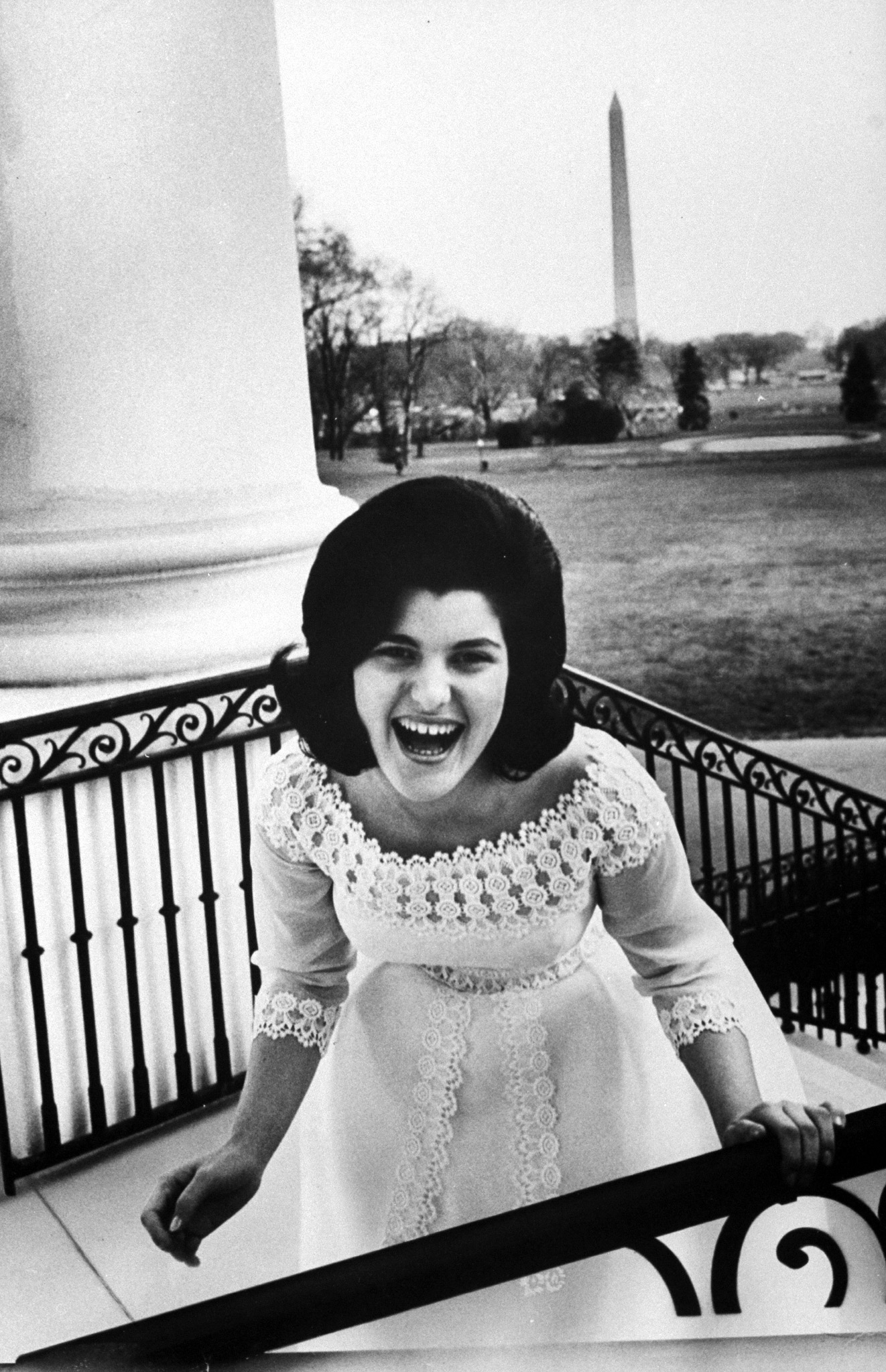 Dressed in new ball gown and laughing about a boy she knows, Luci Baines Johnson, 16, mounts the back-porch steps of her Pennsylvania home.