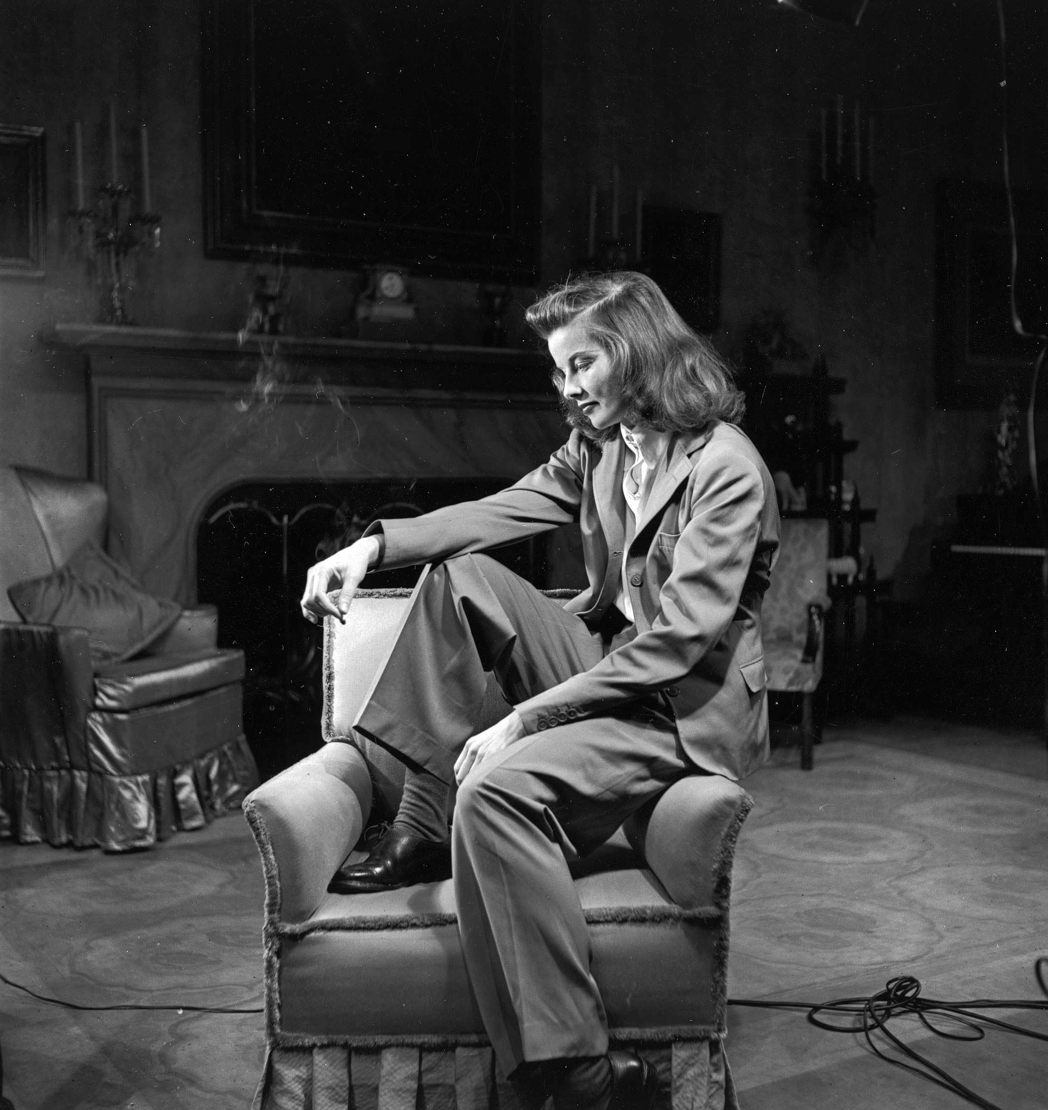 Katherine Hepburn as Tracy Lord in Philadelphia Story, 1938.