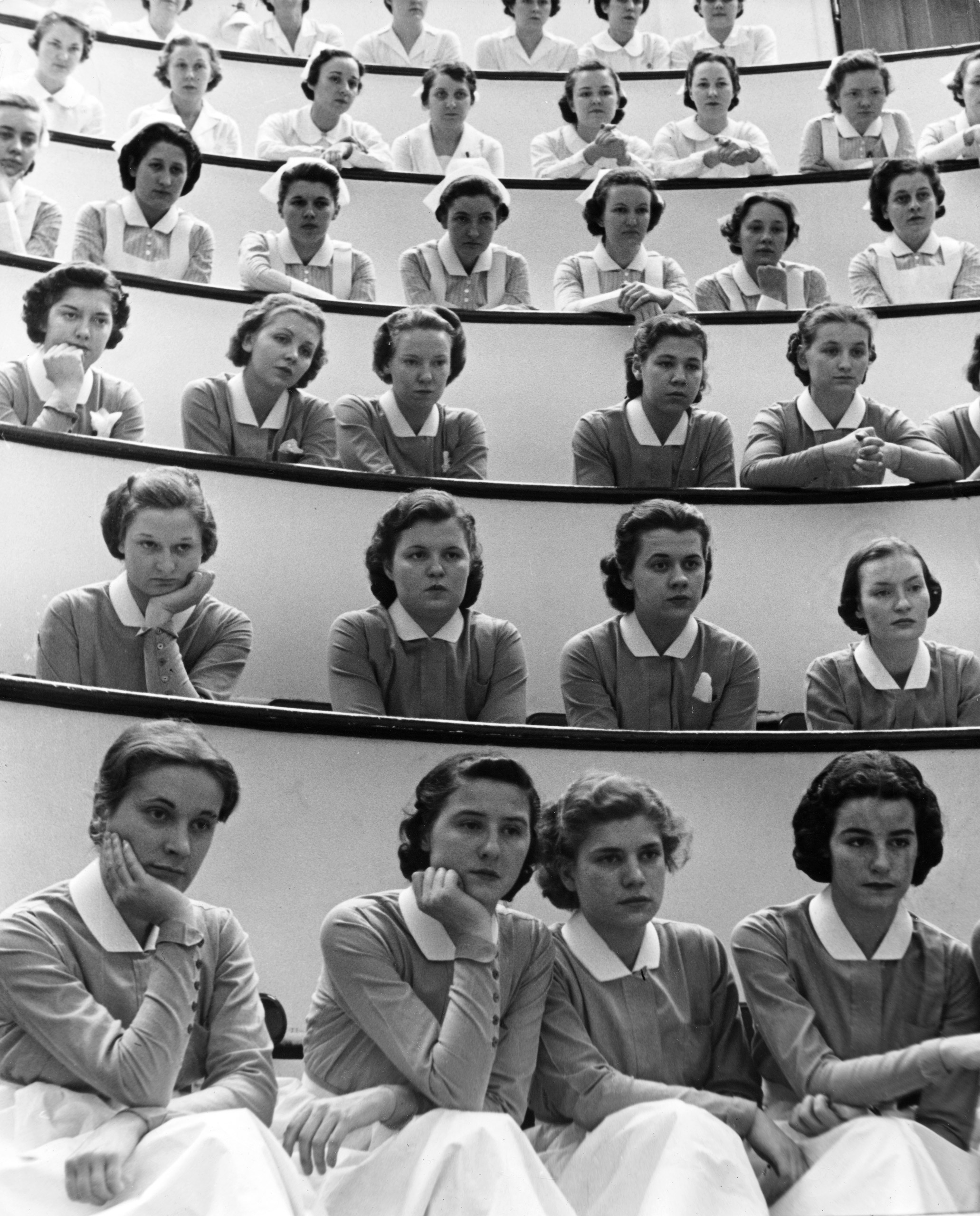 Student nurses at New York's Roosevelt Hospital.
