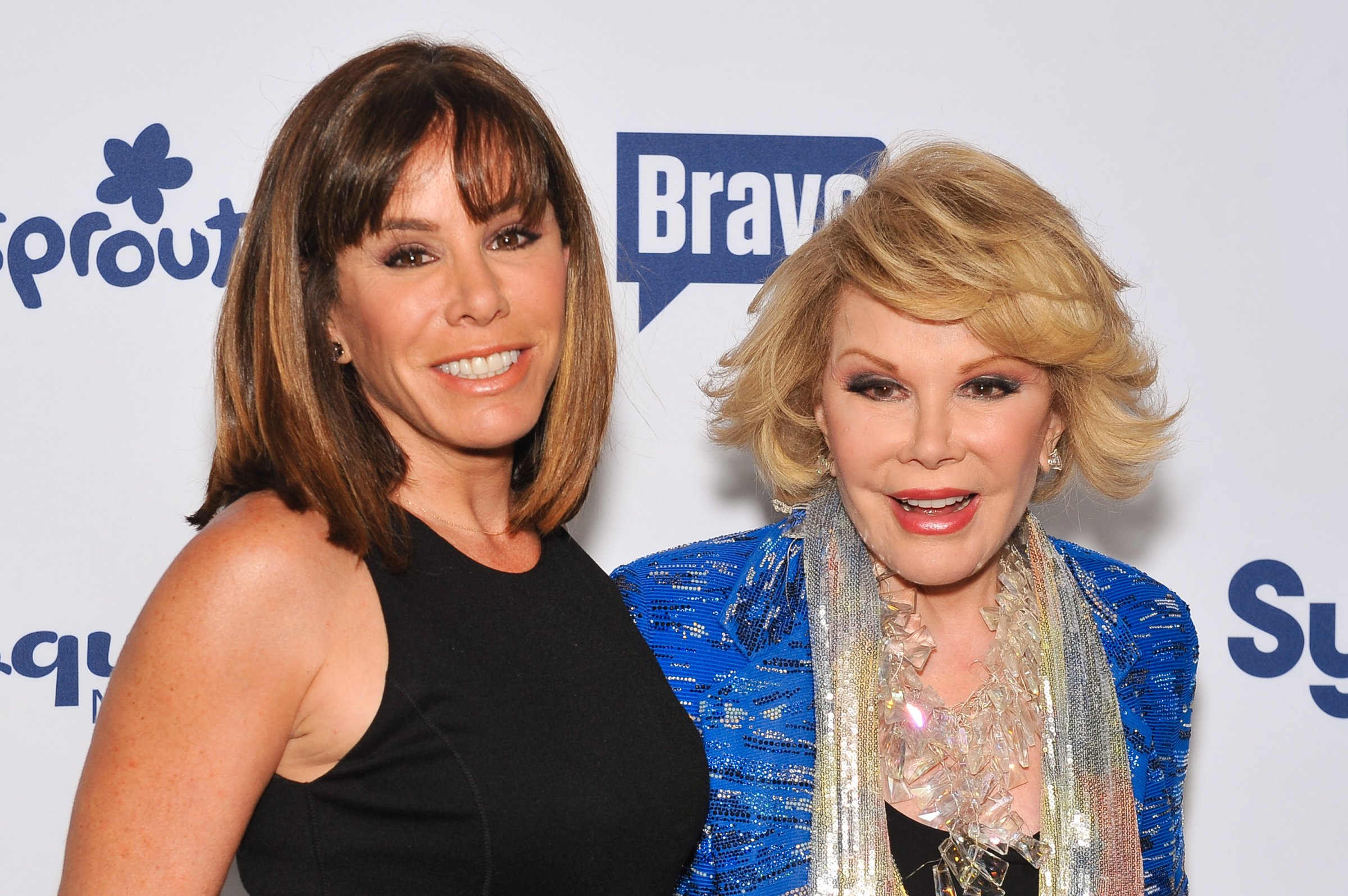 Joan Rivers (R) and daughter Melissa Rivers on May 15, 2014 in New York City.