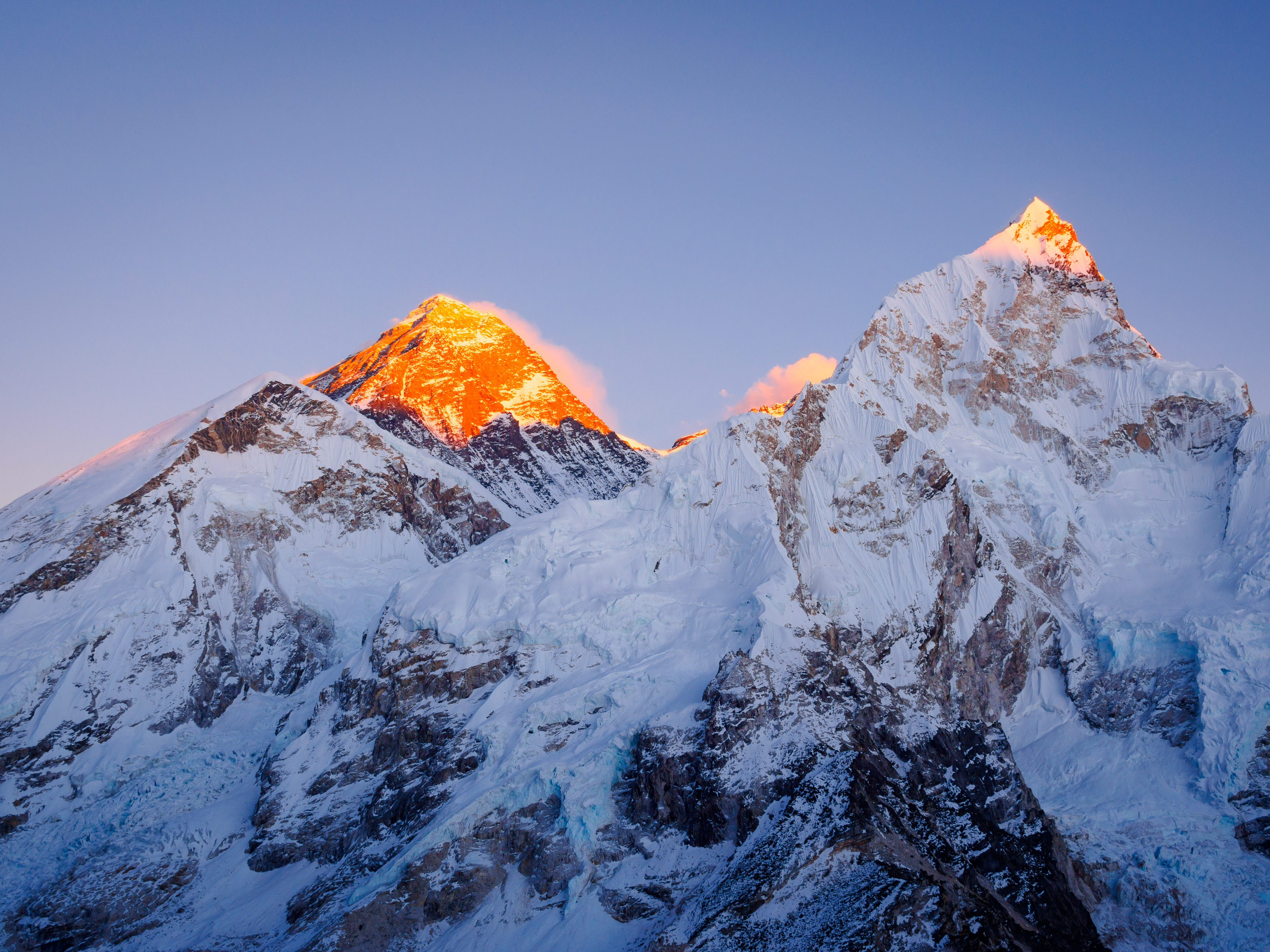 Last light on Mt Everest and Nuptse, Nepal (Whitworth Images—Getty Images/Moment RF)