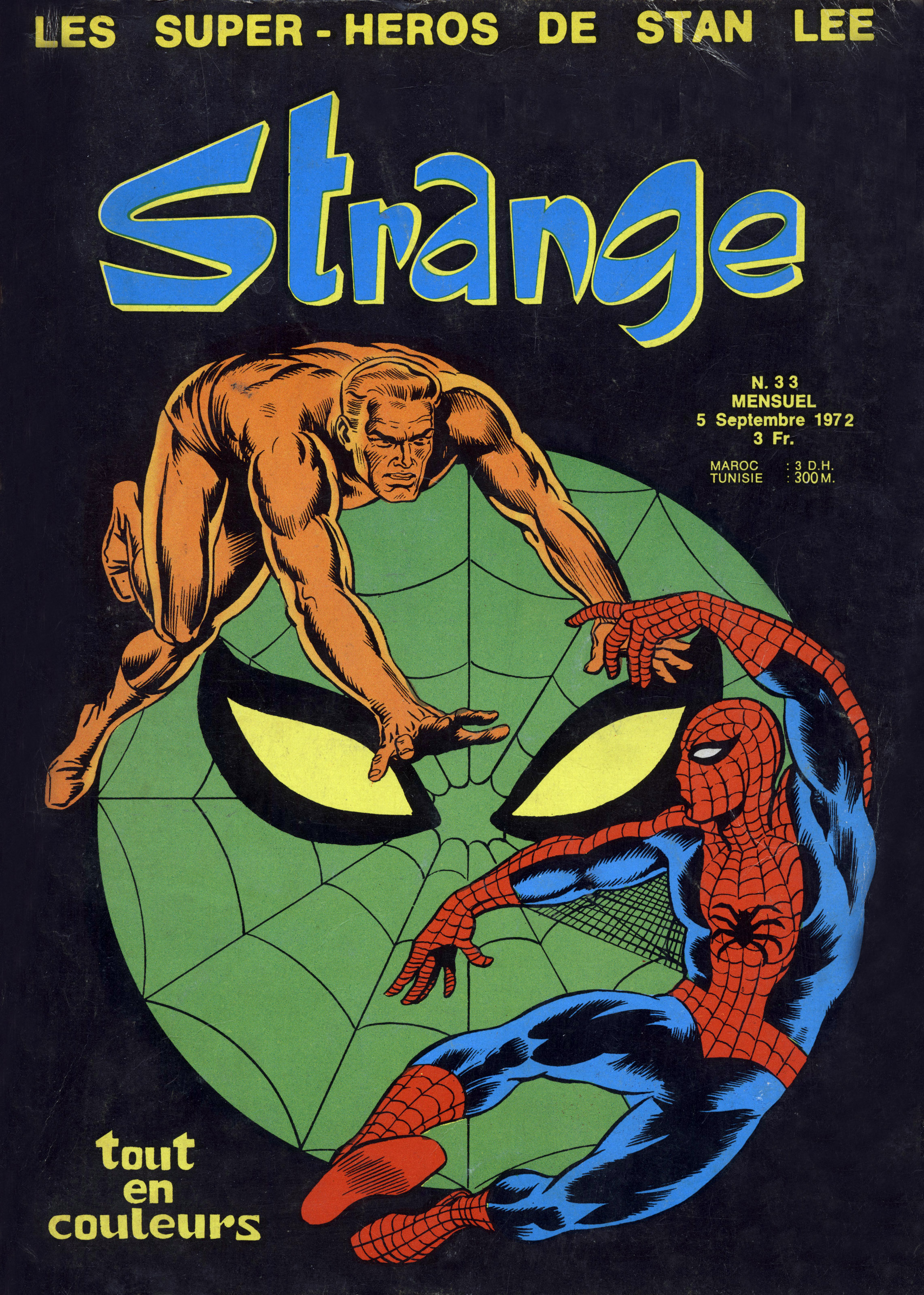 Cover of magazine Strange september 1972 with Spider Man