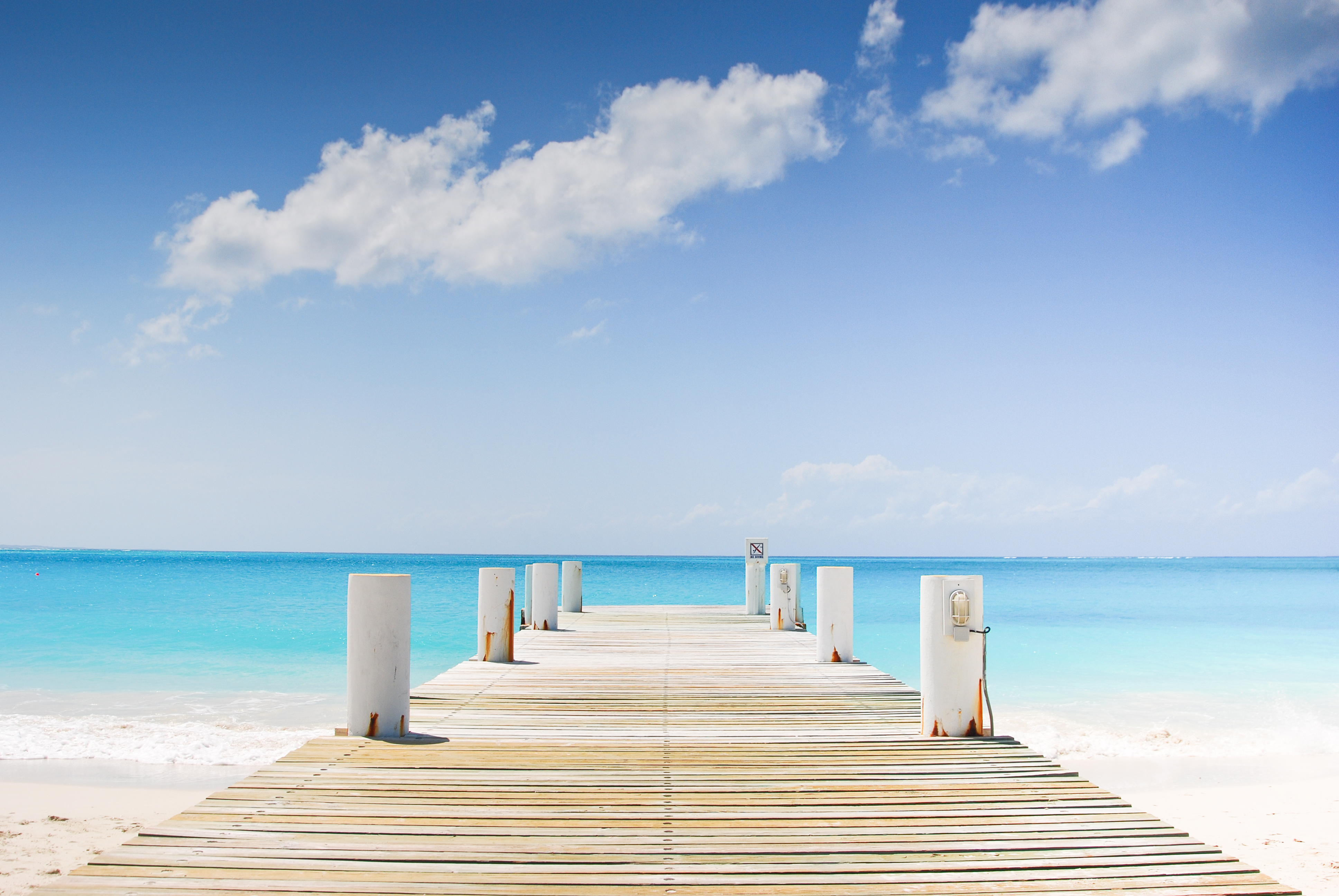 A beautiful day looking out onto the jetty in Providenciales, Turks and Caicos (Justin Goode&mdash;Getty Images)